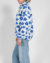 The "ALL OVER DAISY" Sherpa Jacket | French Blue & White