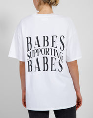 The "Babes Supporting Babes" Oversized Boxy Tee | White