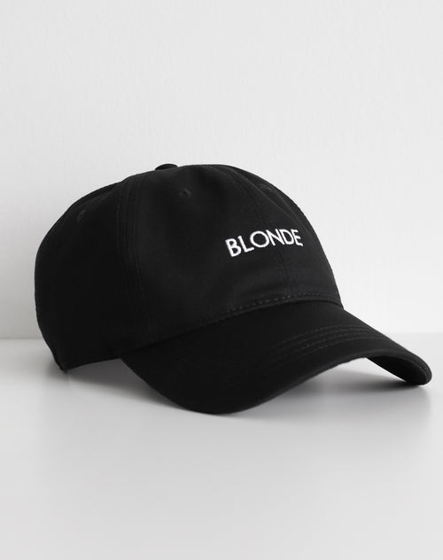 The "BLONDE" Baseball Cap | Washed Black