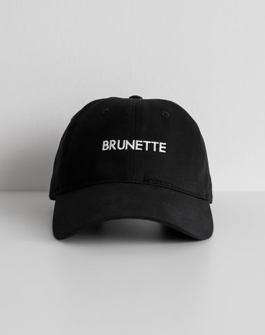 The "BRUNETTE" Baseball Cap | Black Denim