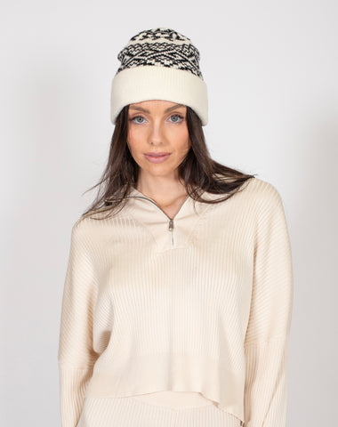 The Ribbed Knit Half-Zip Sweater | Cream