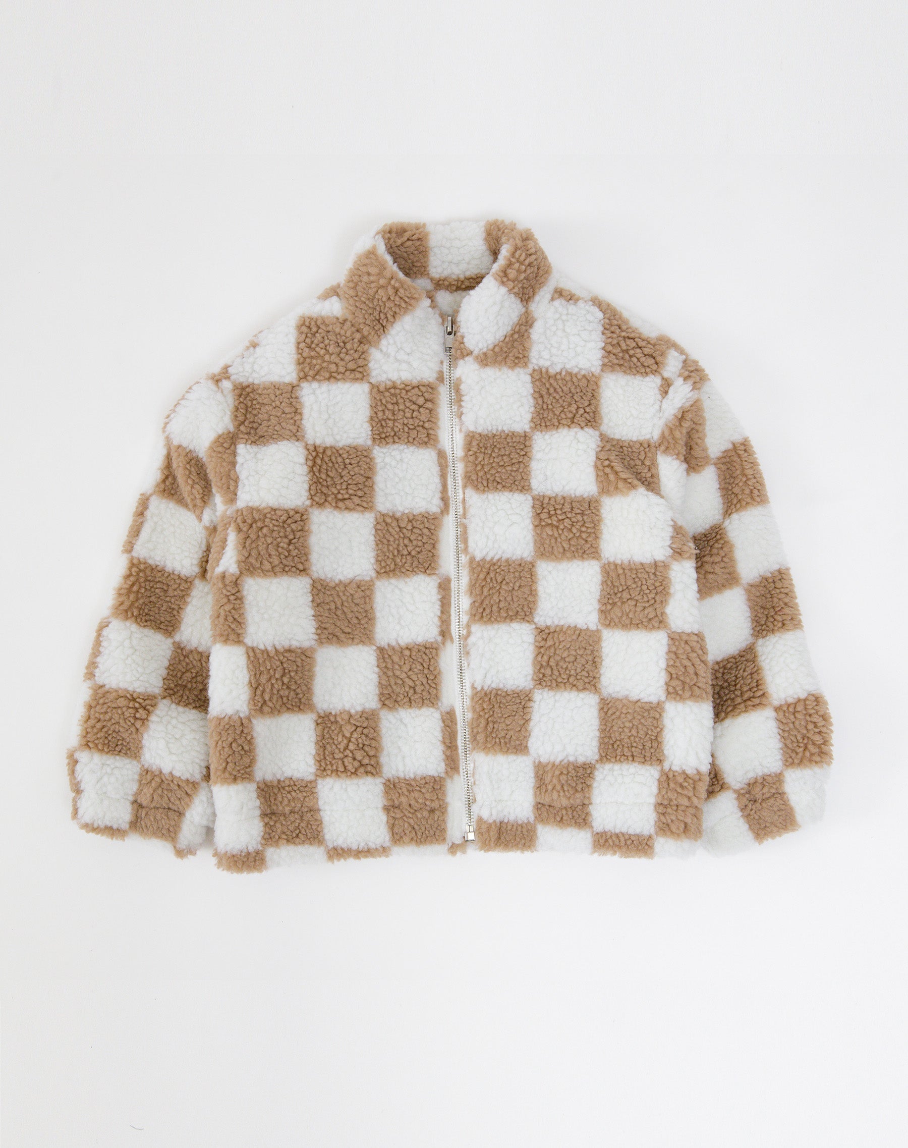 Kids Checkered Sherpa Jacket