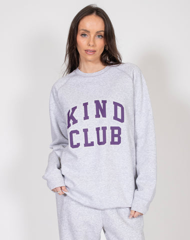 The "KIND CLUB" Not Your Boyfriend's Crew Neck Sweatshirt | Coconut Cream & French Blue