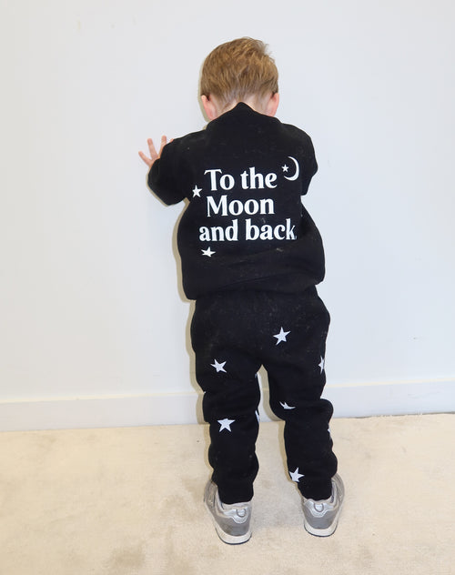 ‘To the Moon and Back’ Little Babes Classic Crew | Black