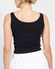 Ribbed Fitted Tank Top | Black