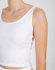 The Ribbed Fitted Tank Top | White