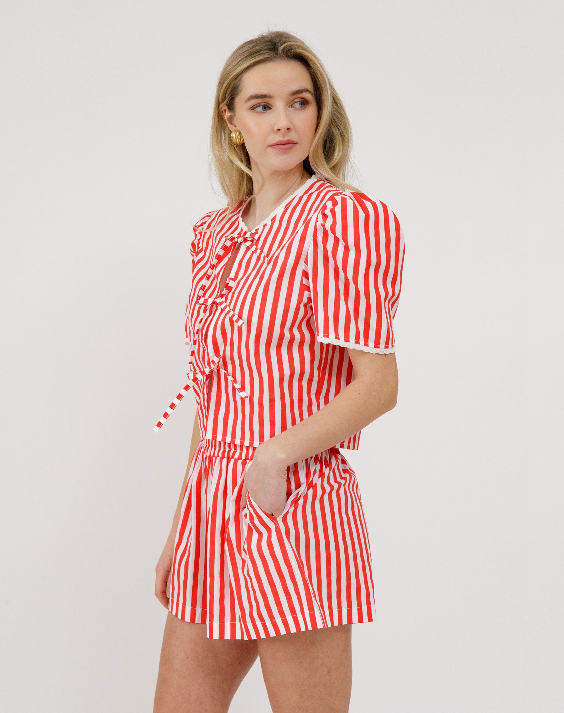 Poplin Tie Up Top