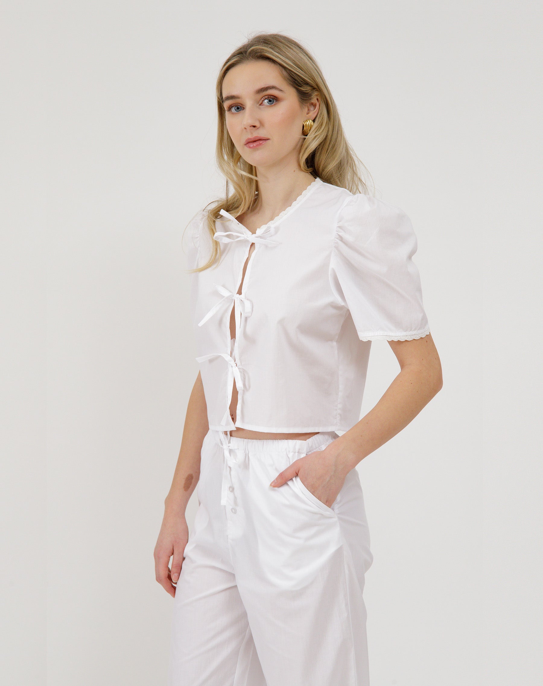 Poplin Tie Up Top