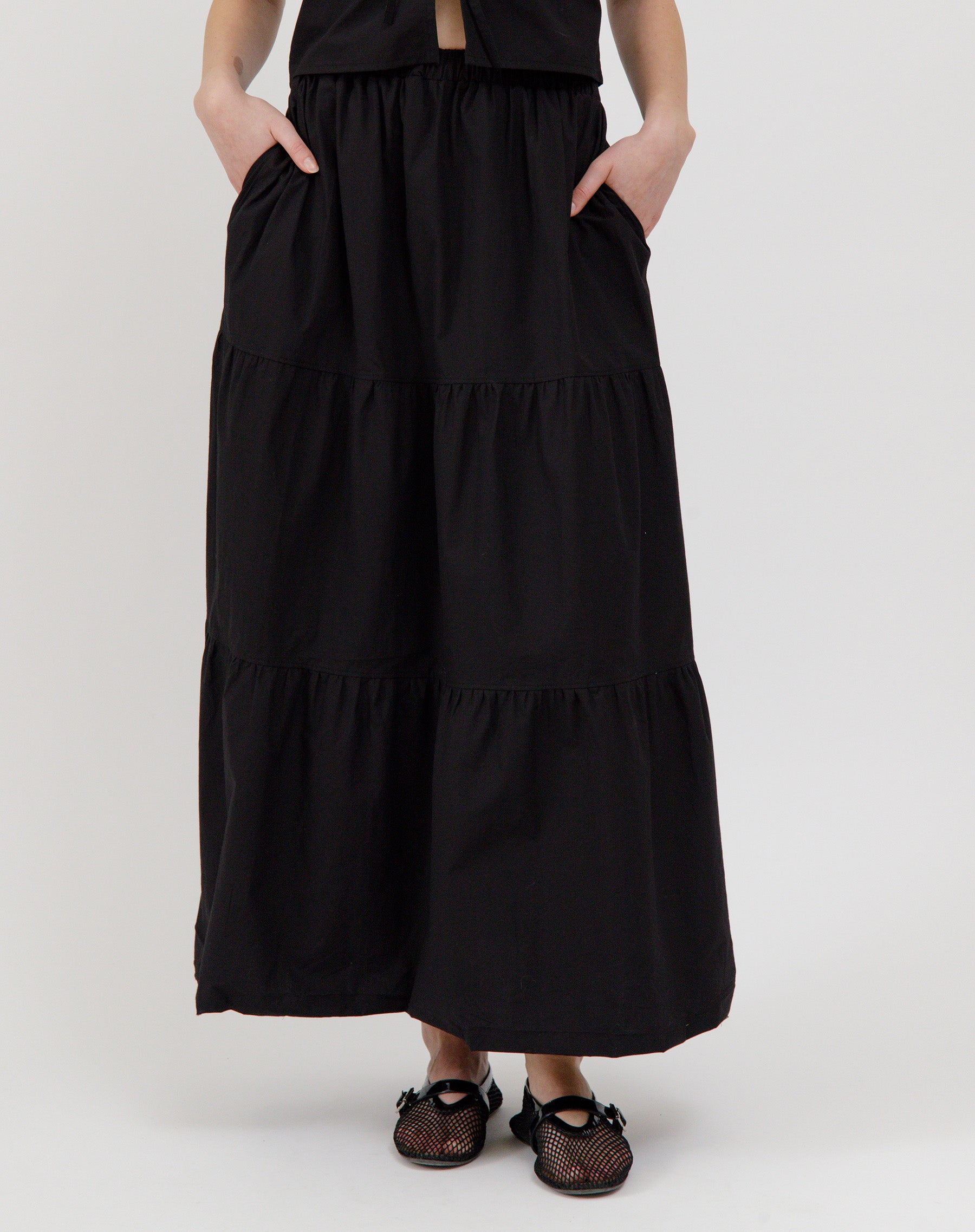 Poplin Tiered Skirt
