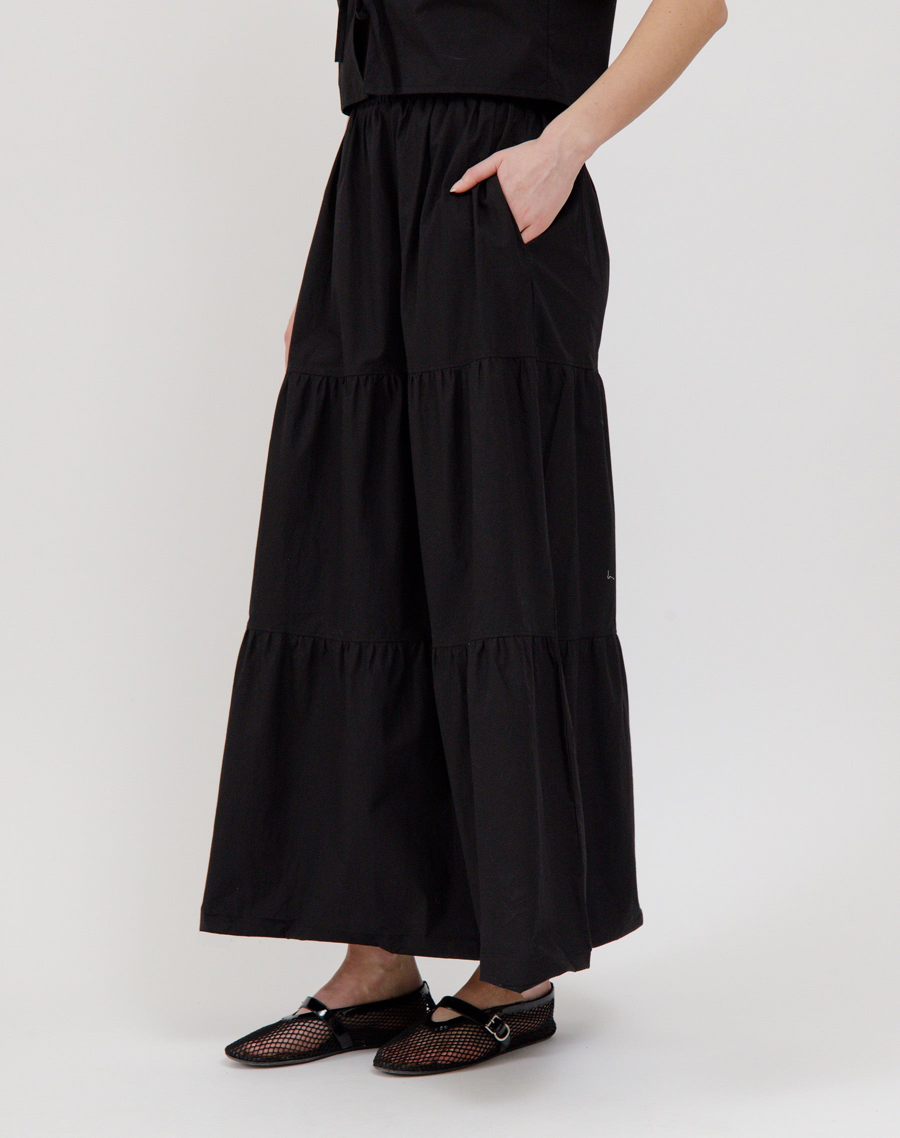 Poplin Tiered Skirt