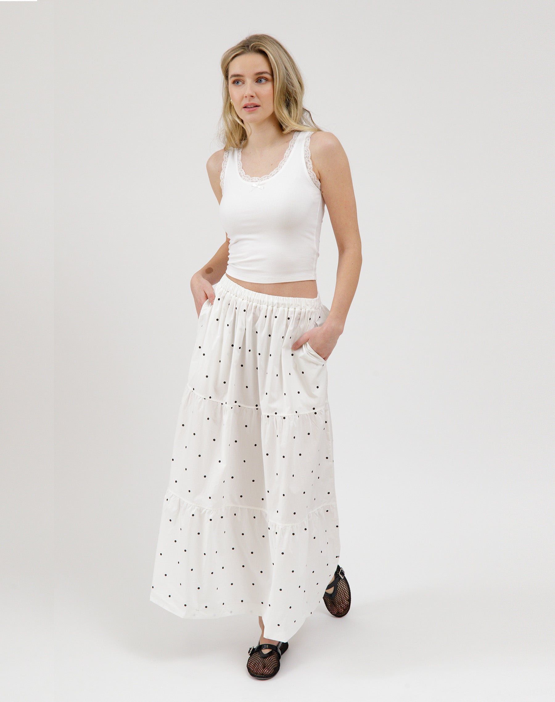 Poplin Tiered Skirt