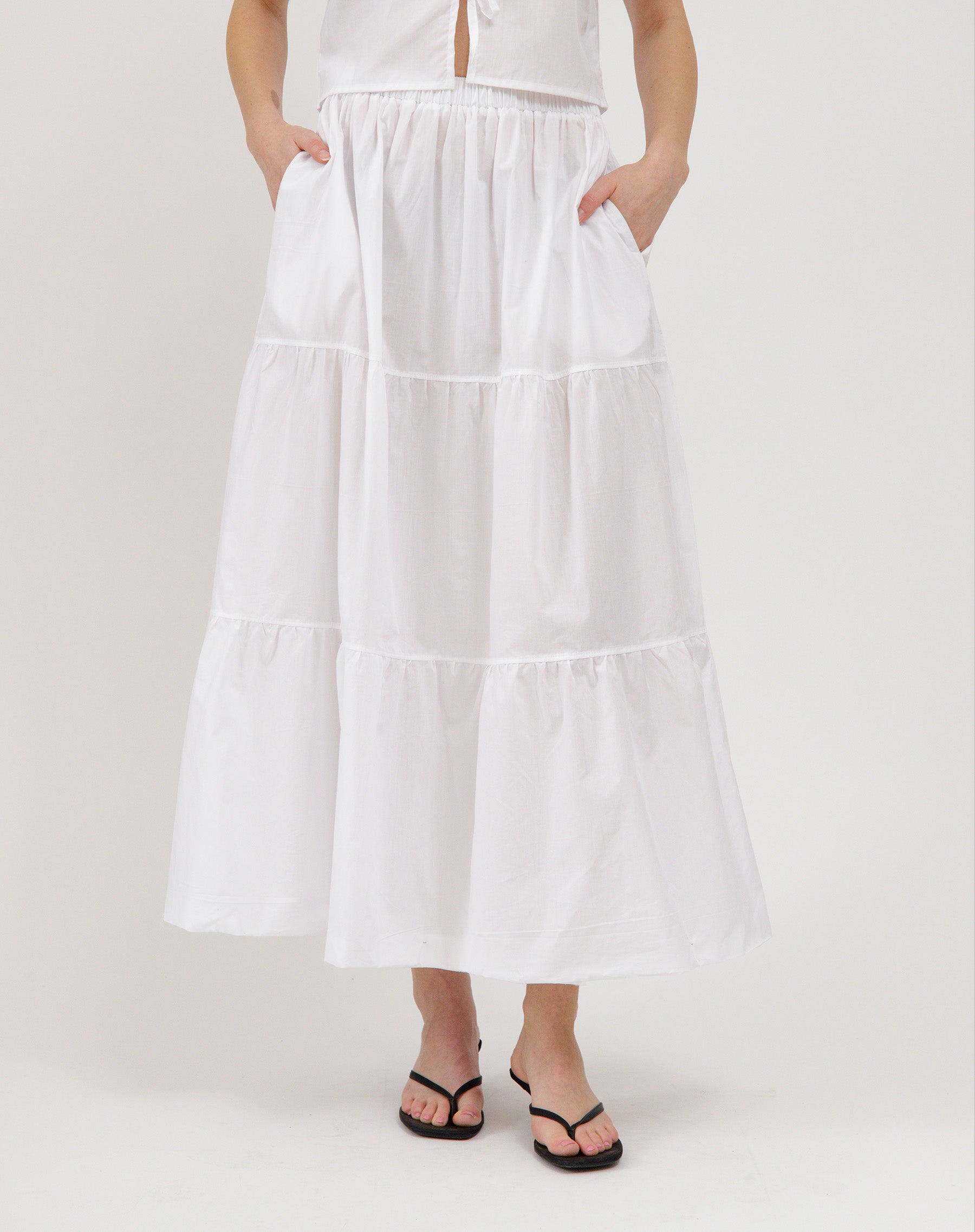 Poplin Tiered Skirt