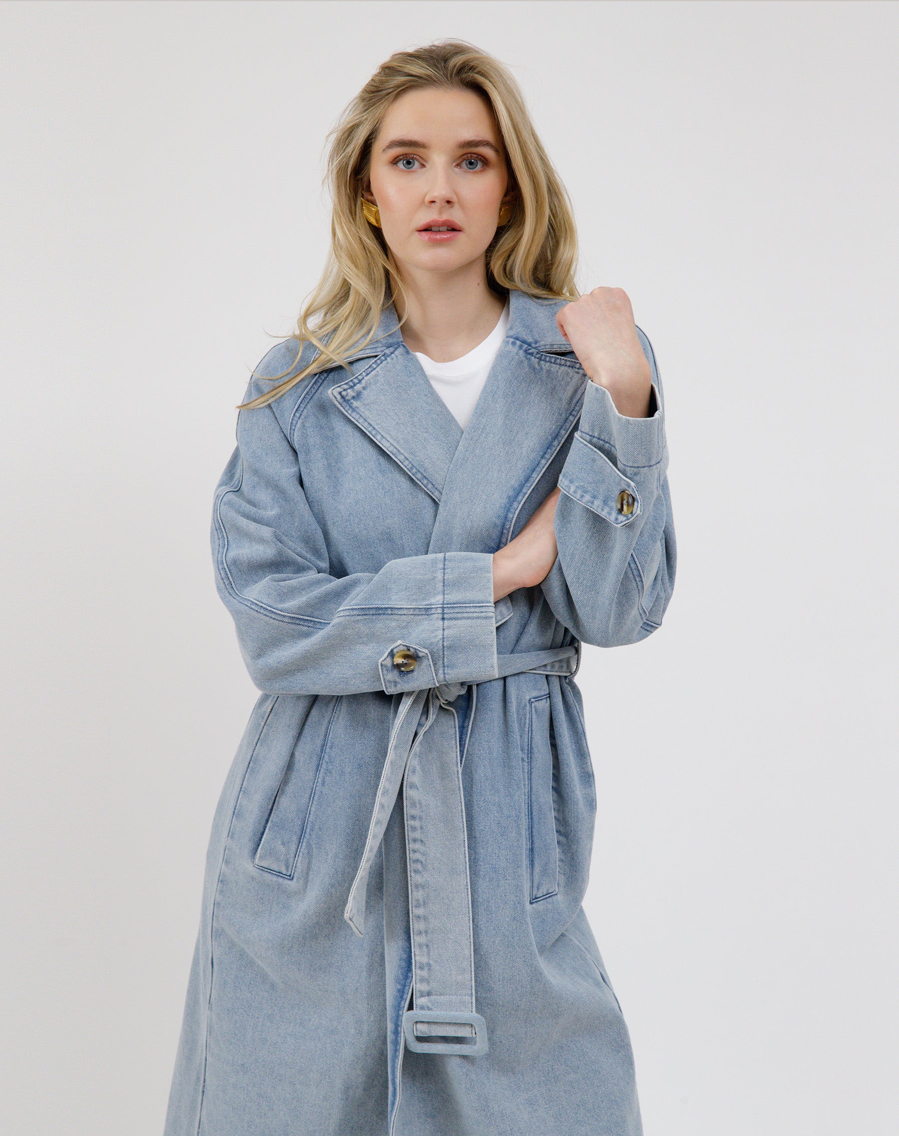 Caitlin Denim Trench Coat