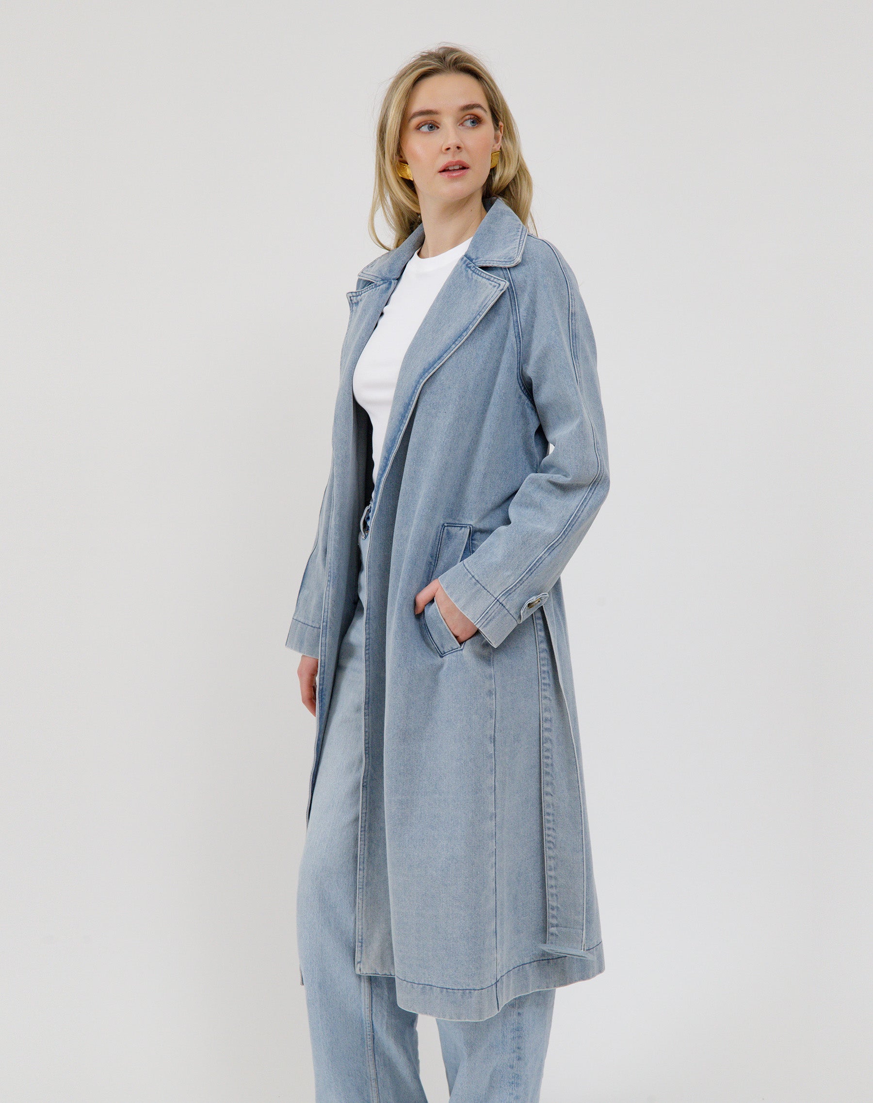 Caitlin Denim Trench Coat