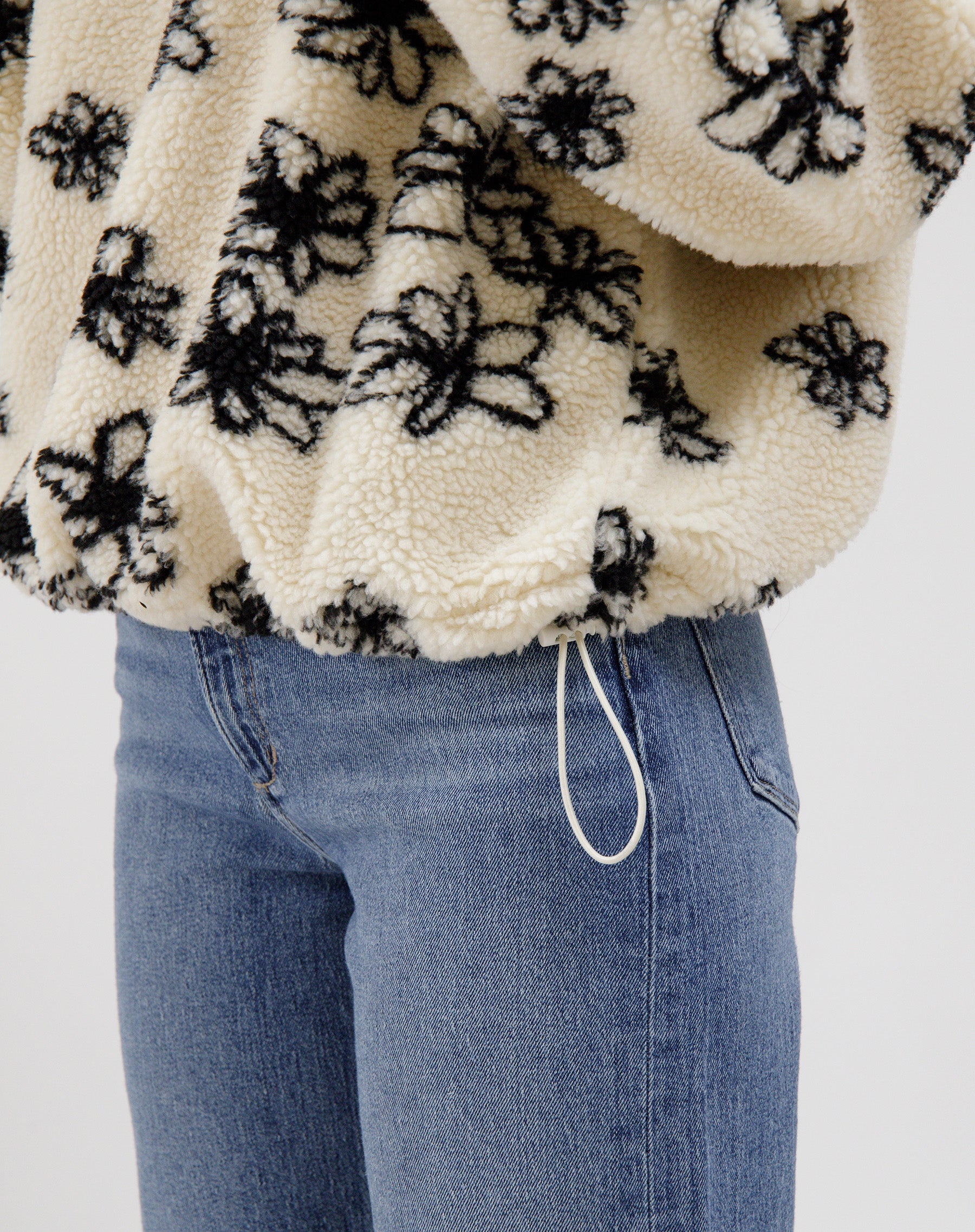 Floral Half Zip Sherpa