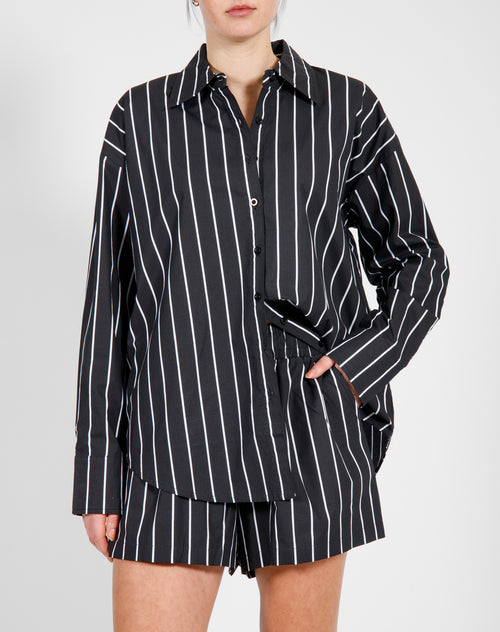 The Striped Button Up Shirt | Black & White