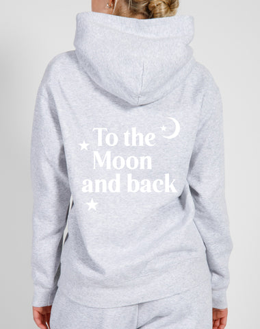 ‘To the Moon and Back’ Little Babes Classic Crew | Pebble Grey