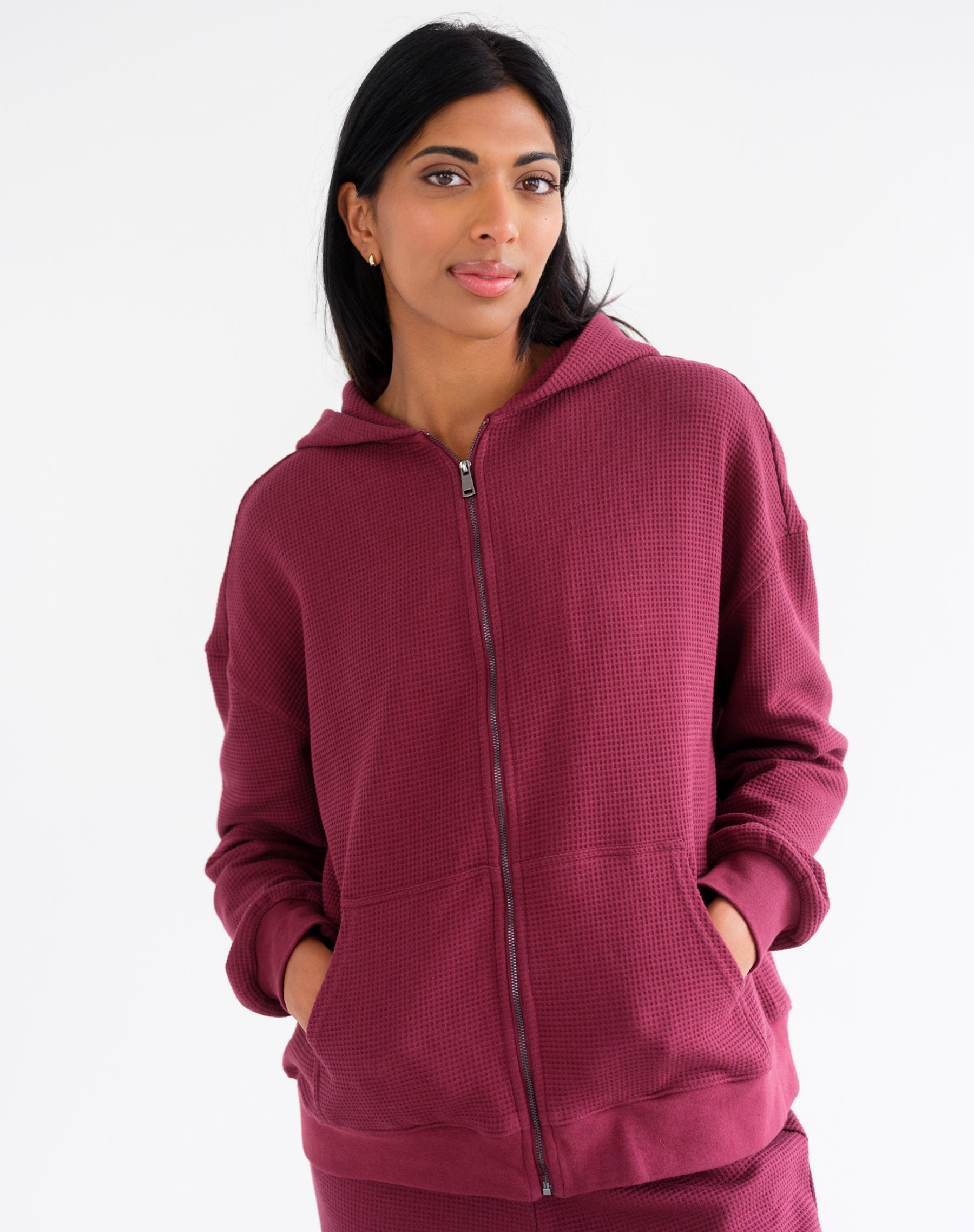 Waffle Full Zip Hoodie