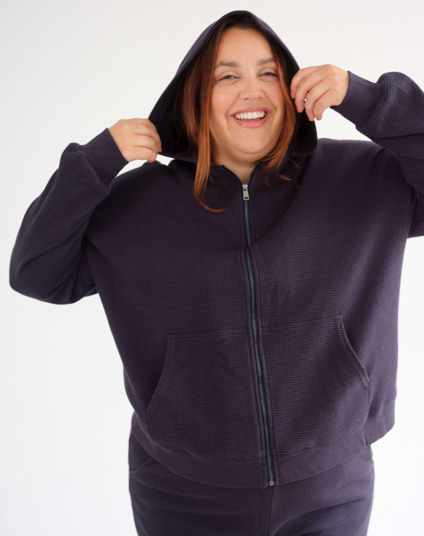 Waffle Full Zip Hoodie