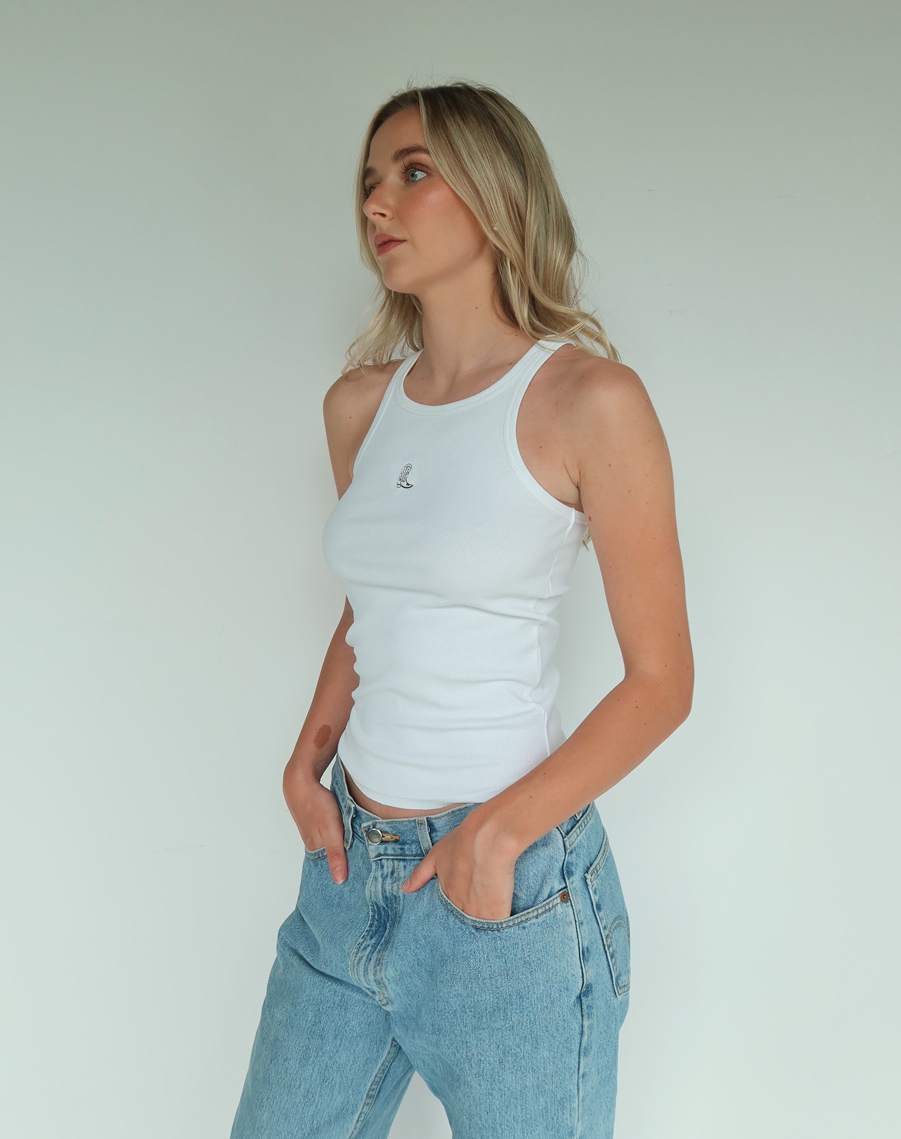 Cowgirl Boot Ribbed Tank Top