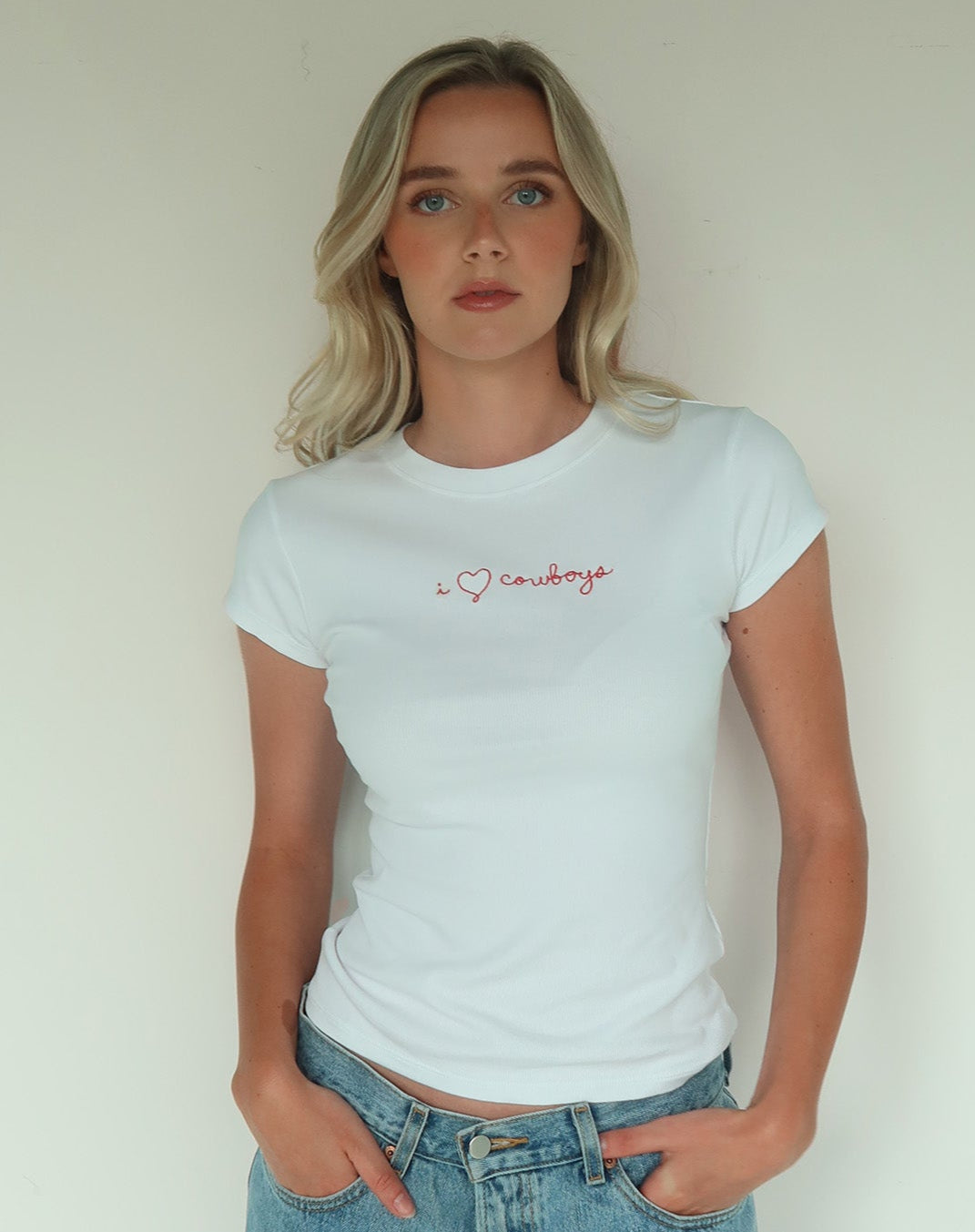 "I Love Cowboys" Ribbed Tee