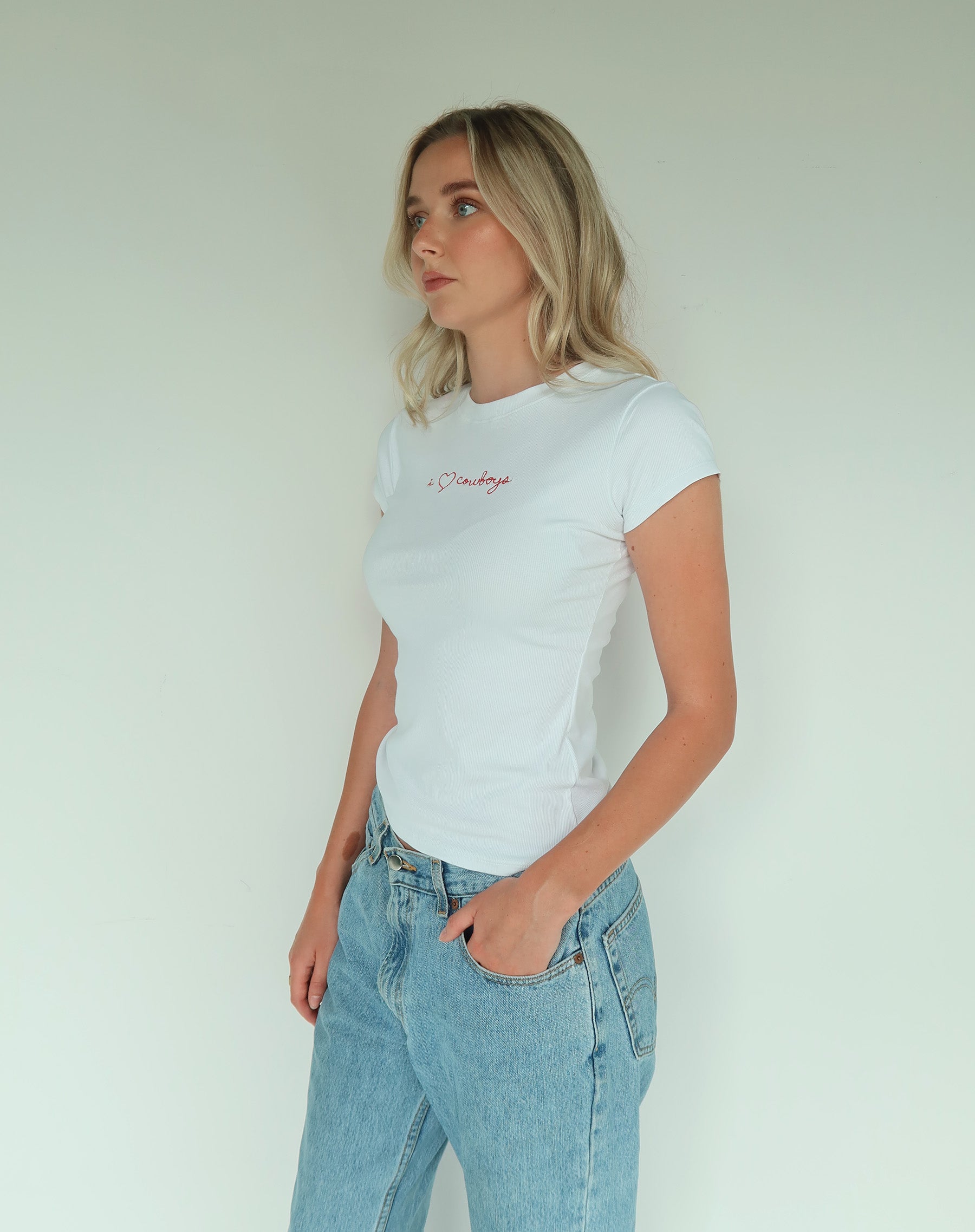 "I Love Cowboys" Ribbed Tee