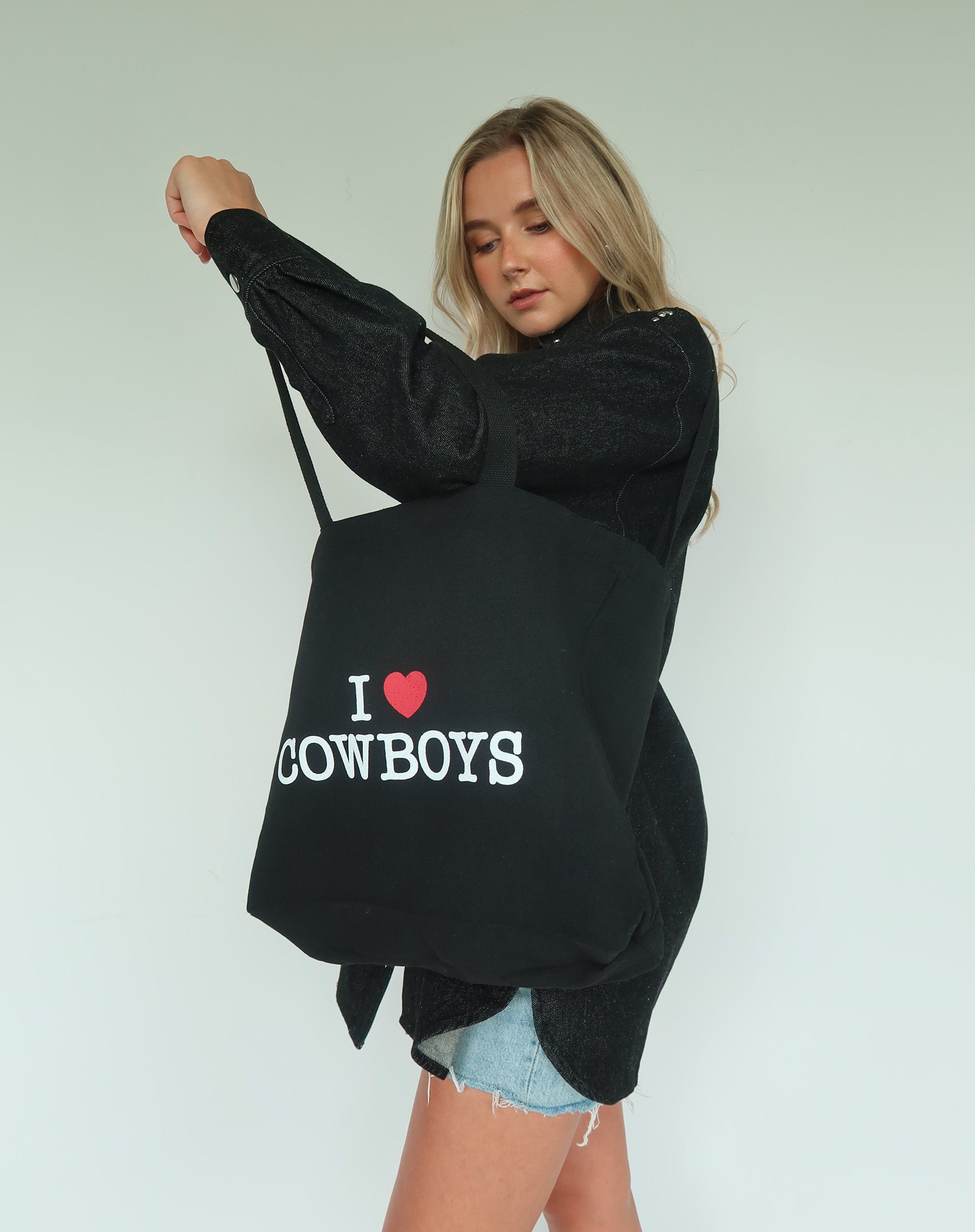 "I Love Cowboys" Tote Bag