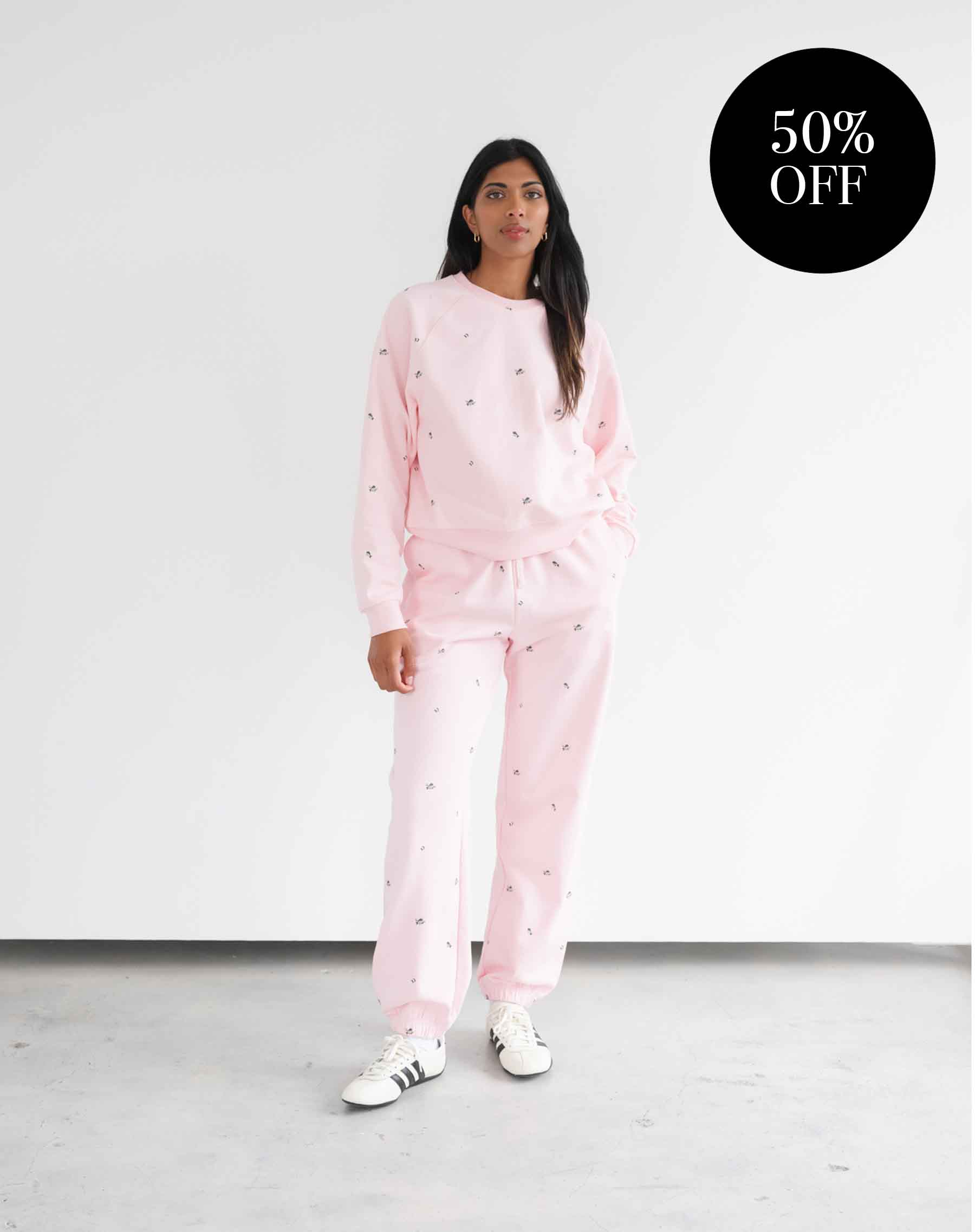 "Be Kind" All Over Floral Oversized Joggers