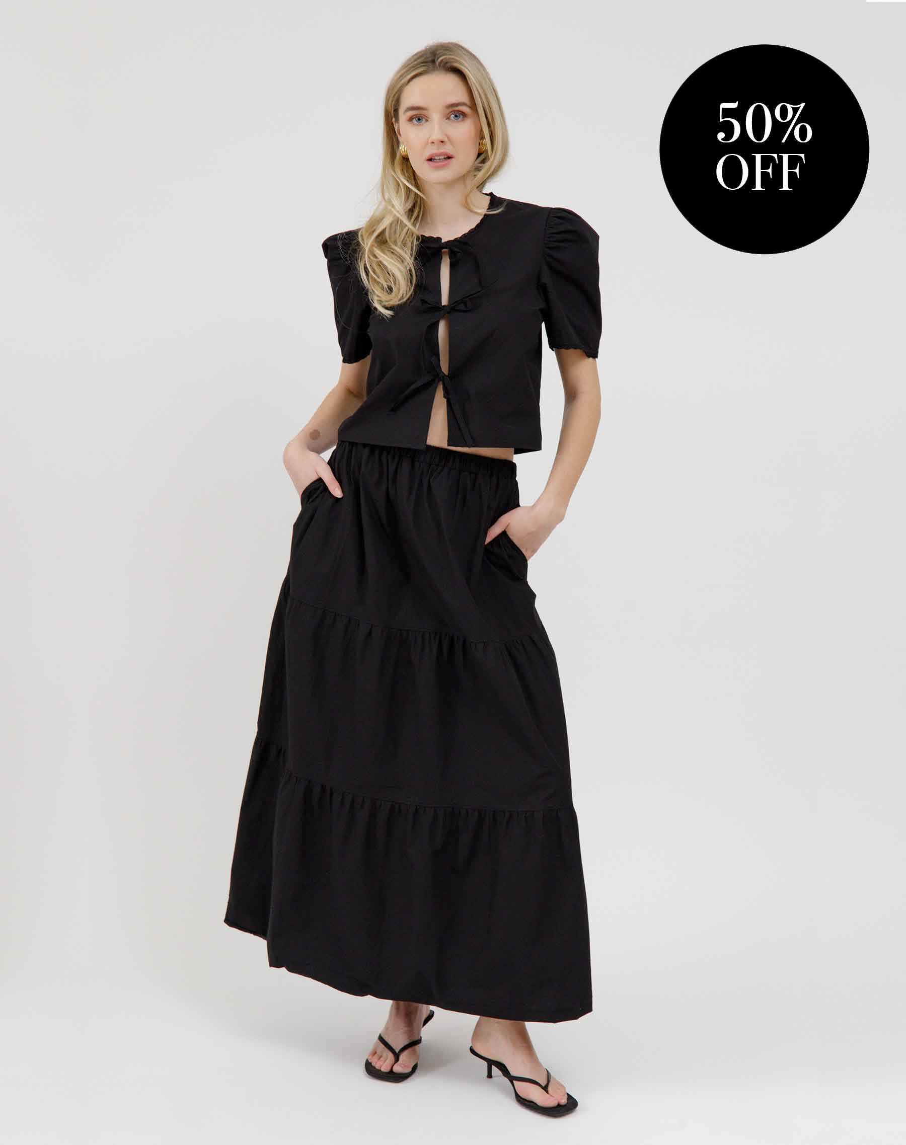 Poplin Tiered Skirt