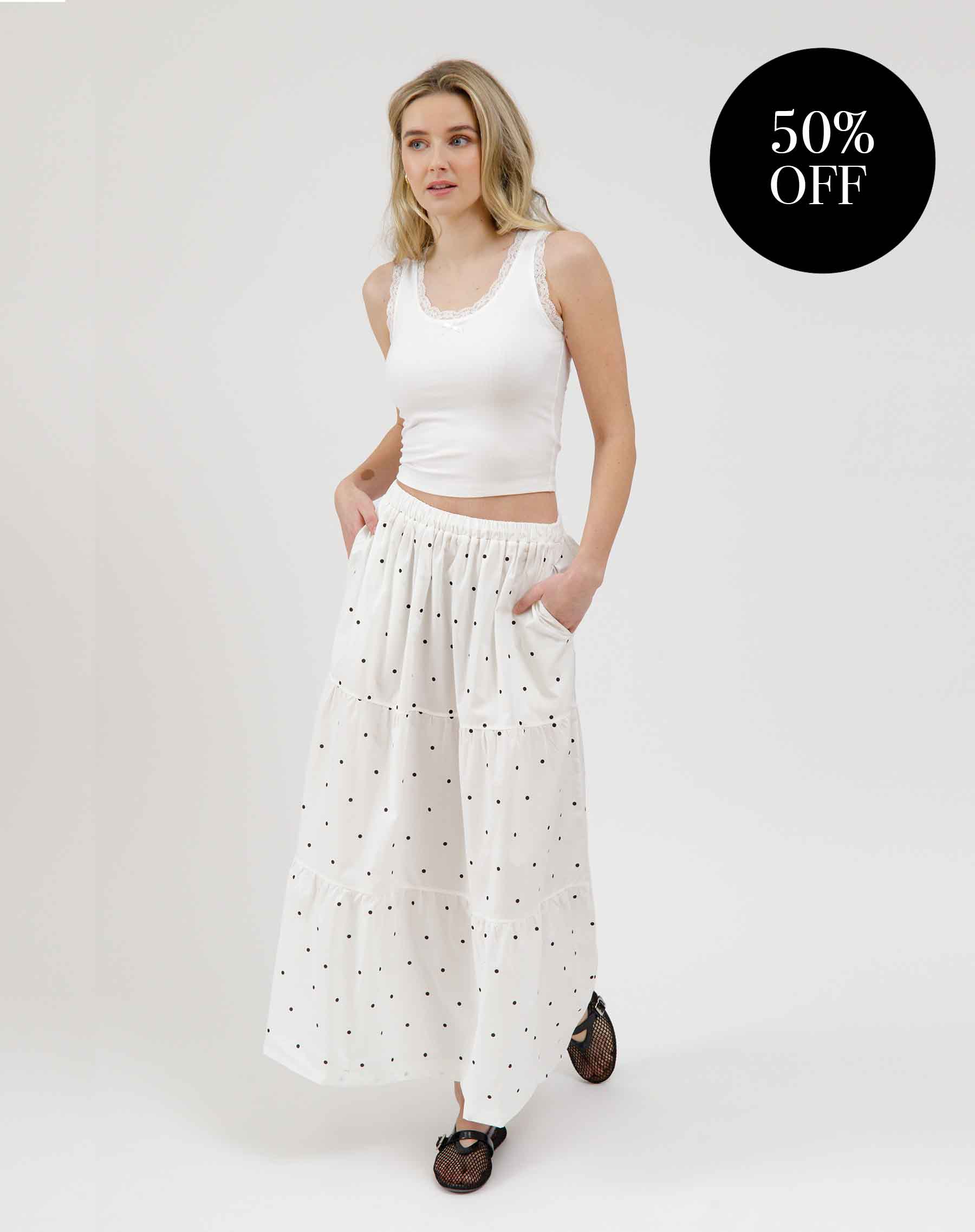 Poplin Tiered Skirt