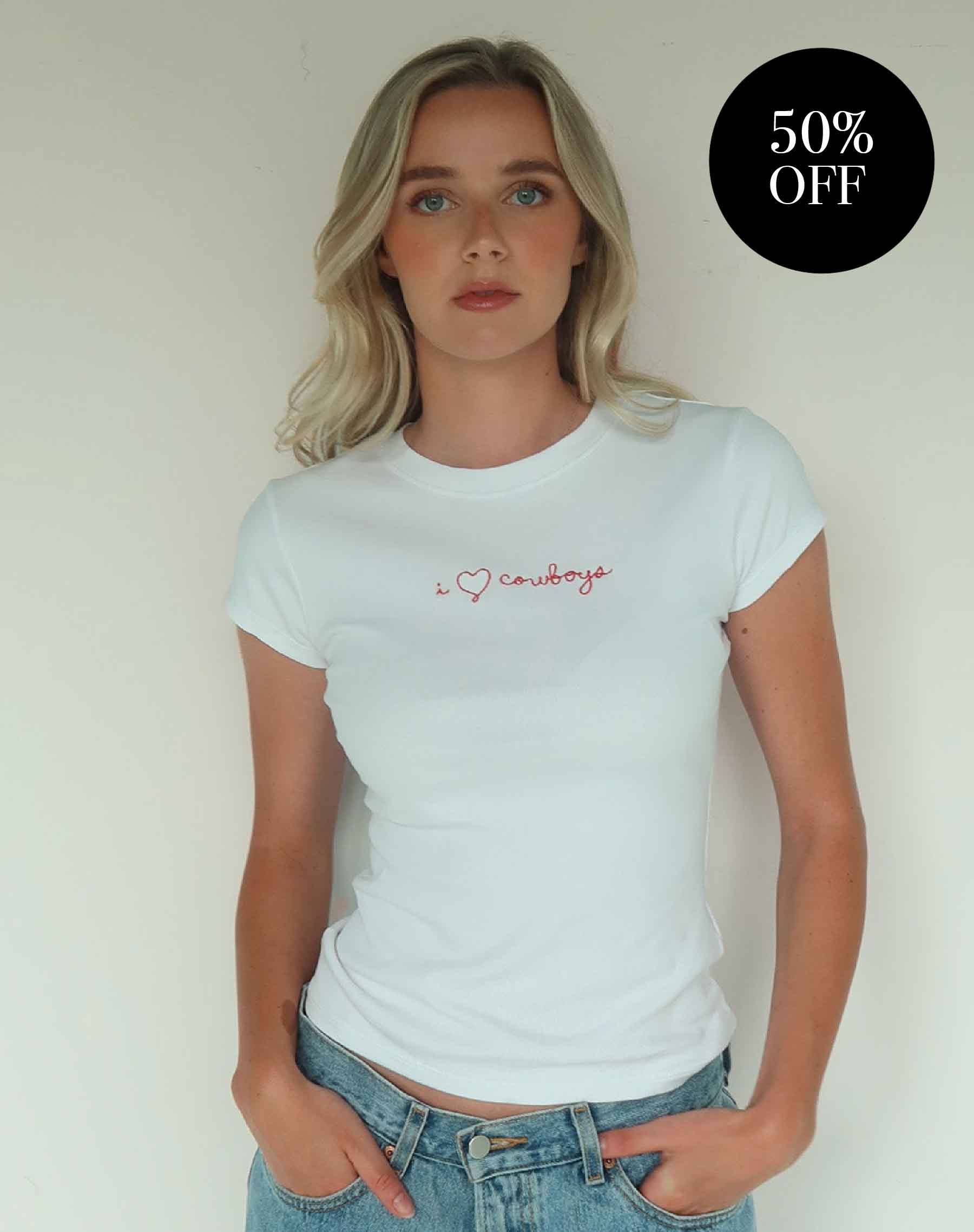 "I Love Cowboys" Ribbed Tee