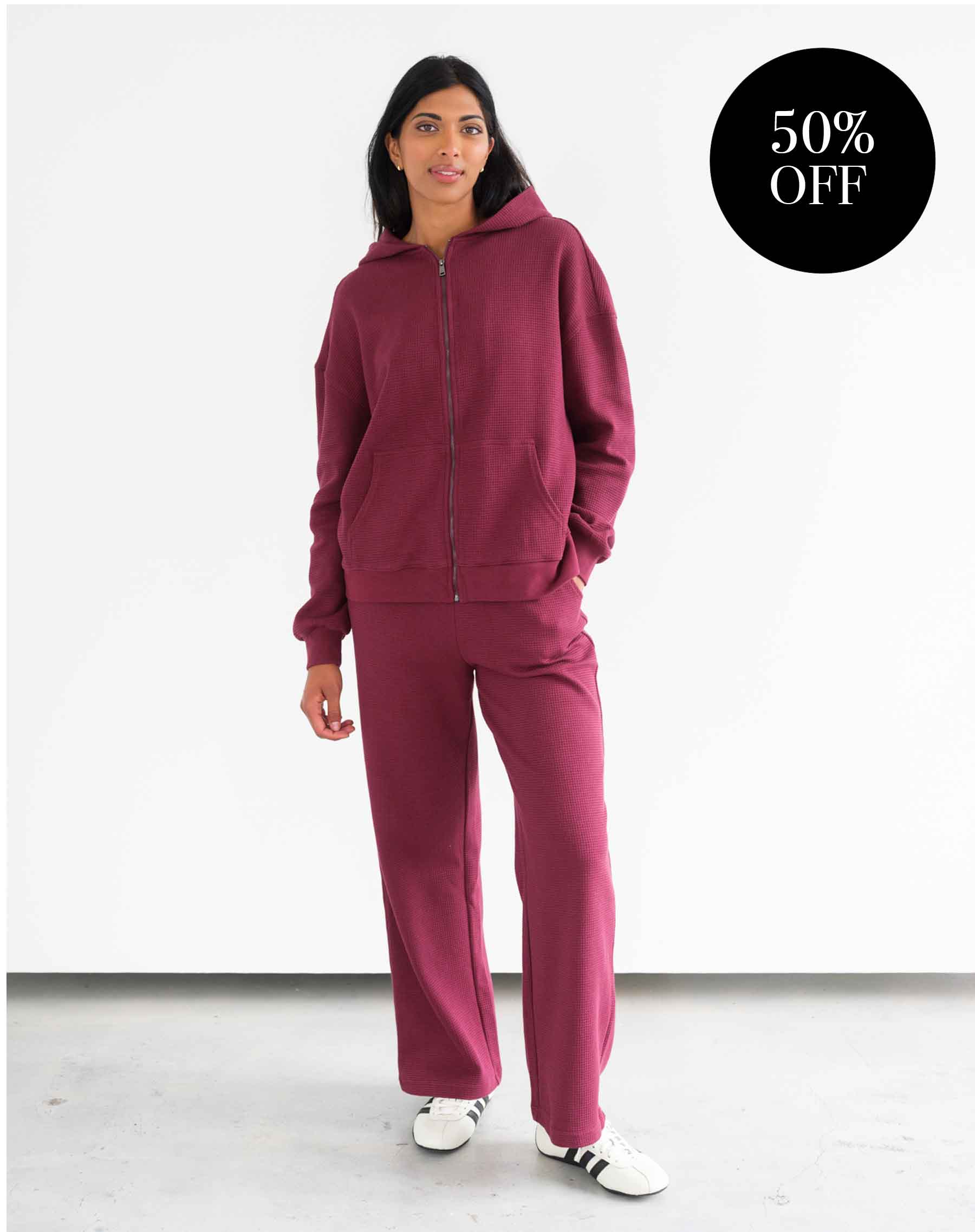 Waffle Full Zip Hoodie