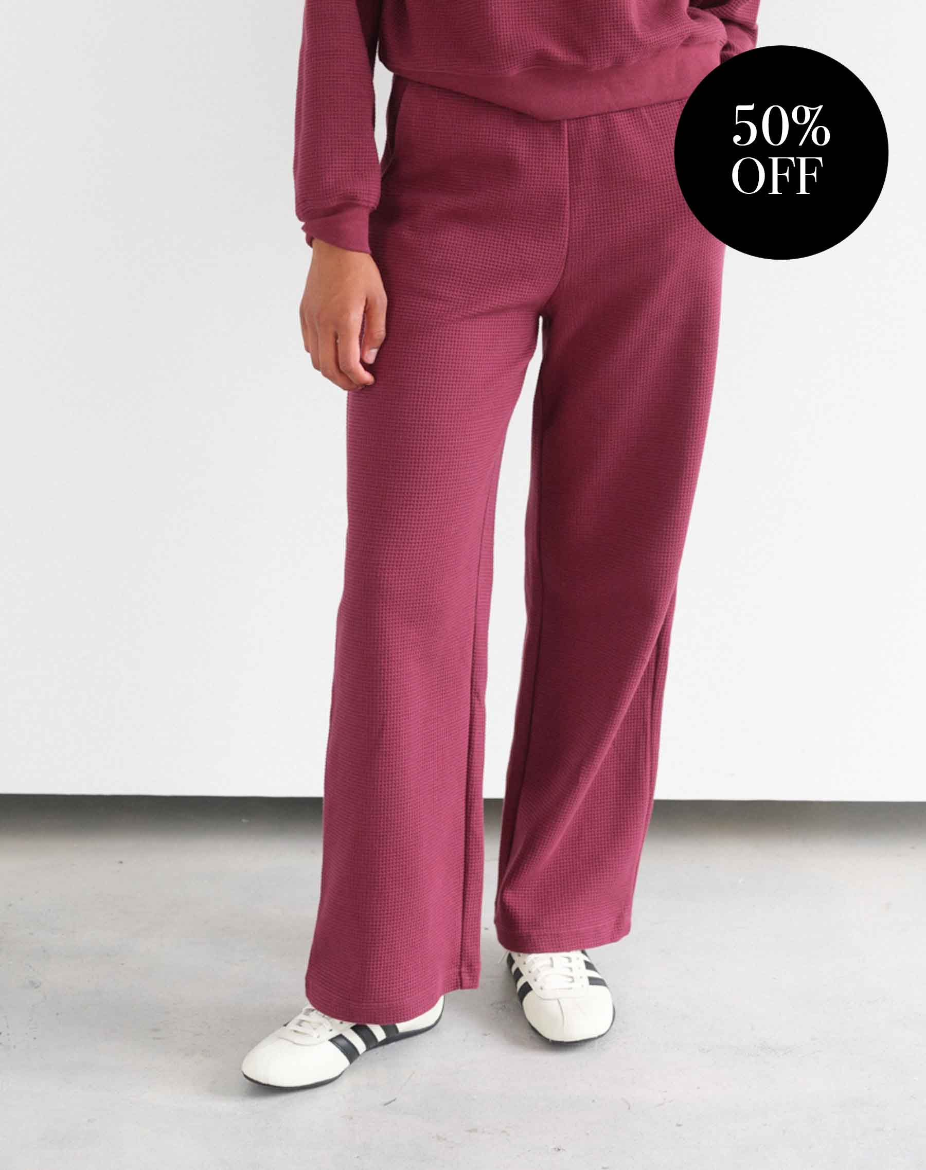 Waffle Wide Leg Pant