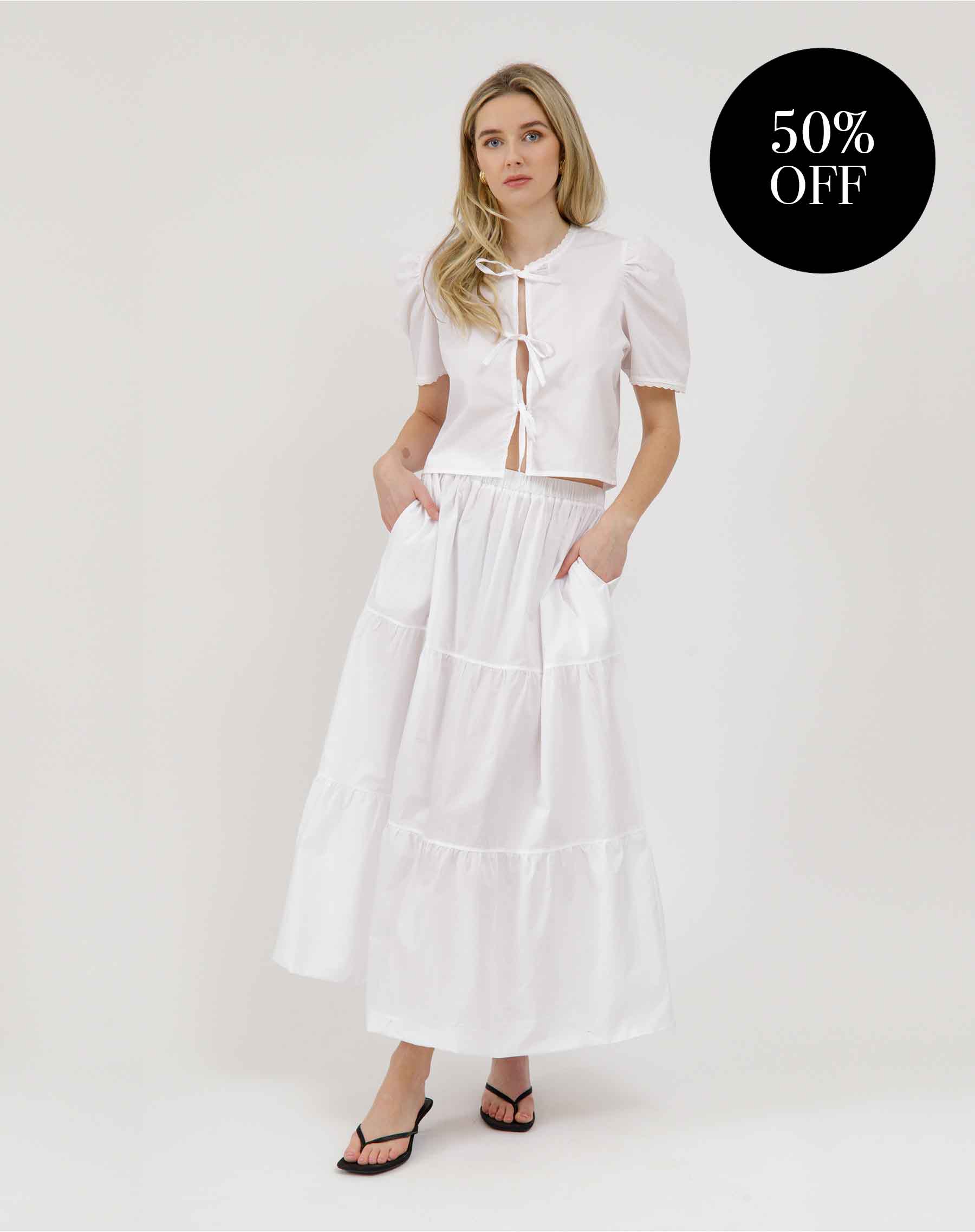 Poplin Tiered Skirt