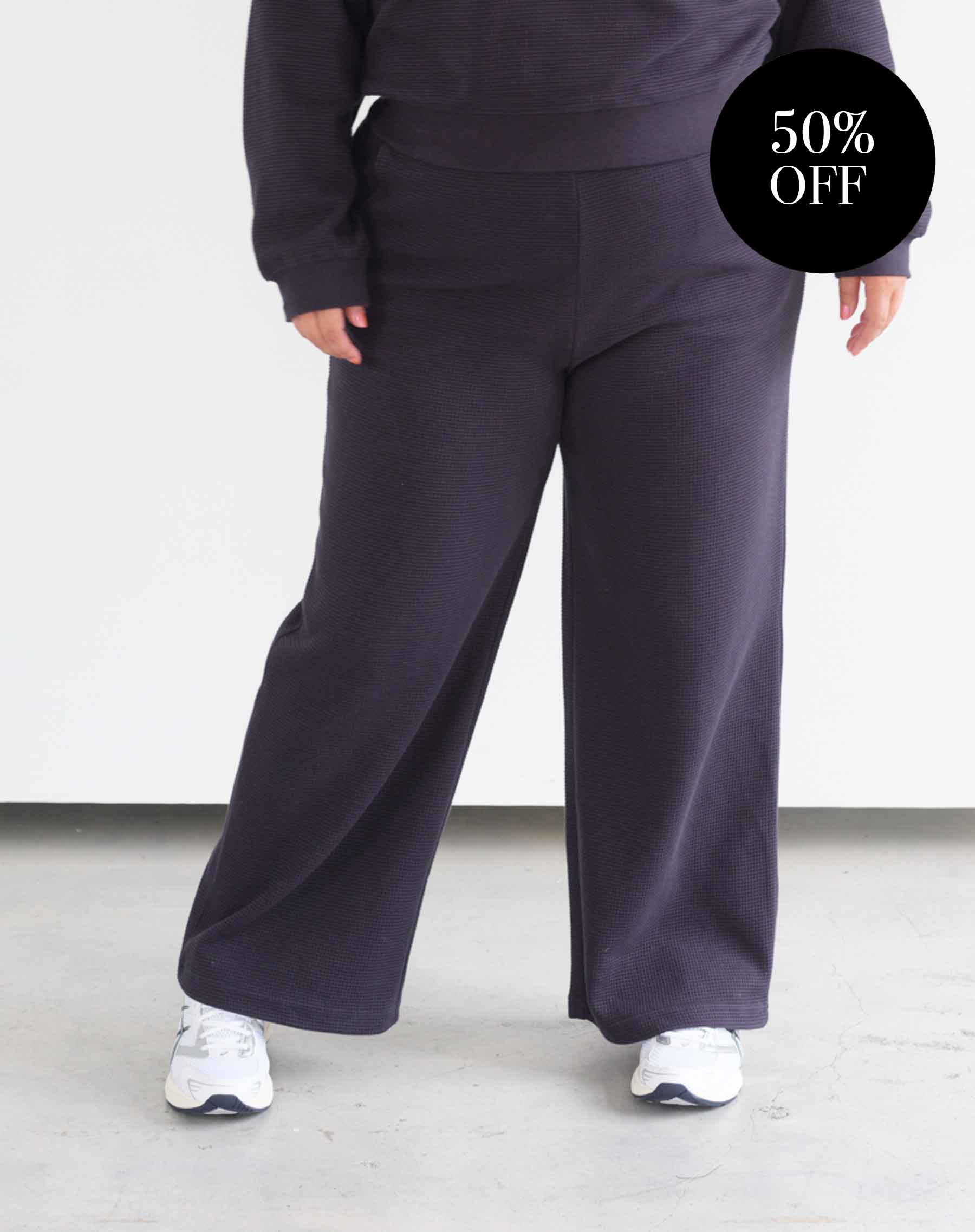 Waffle Wide Leg Pant