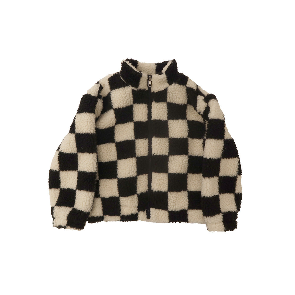 Kids Checkered Sherpa Jacket