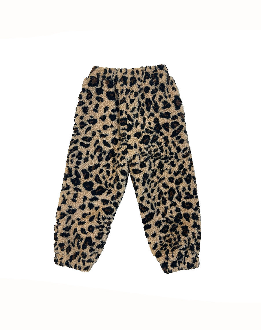 Kids Leopard Sherpa Jogger