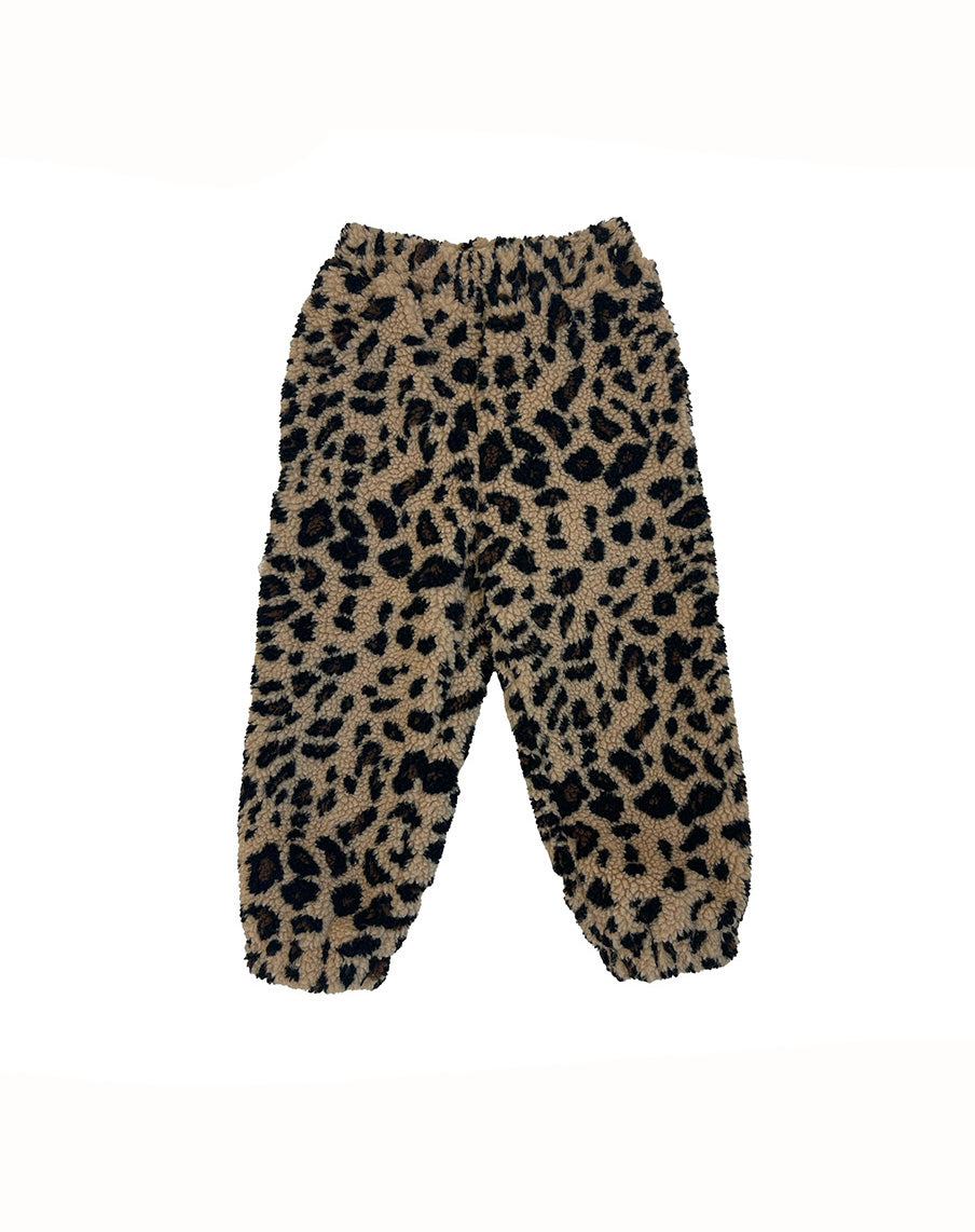 Kids Leopard Sherpa Jogger