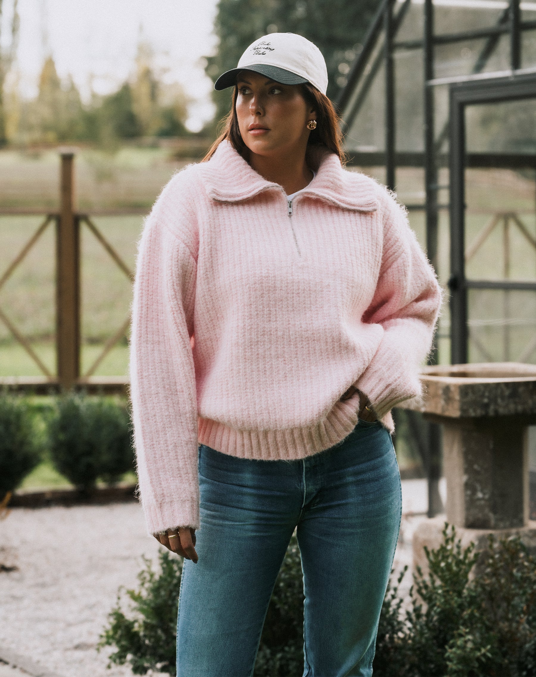 Trucker Half Zip Sweater