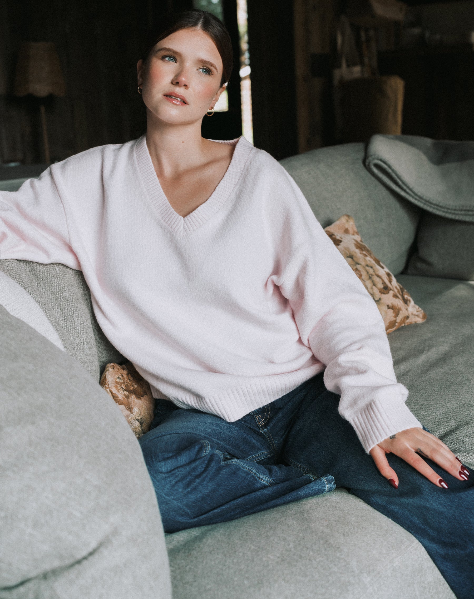 V-Neck Boxy Sweater