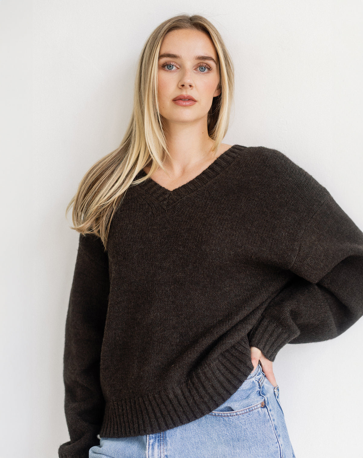 Knit V-Neck Sweater