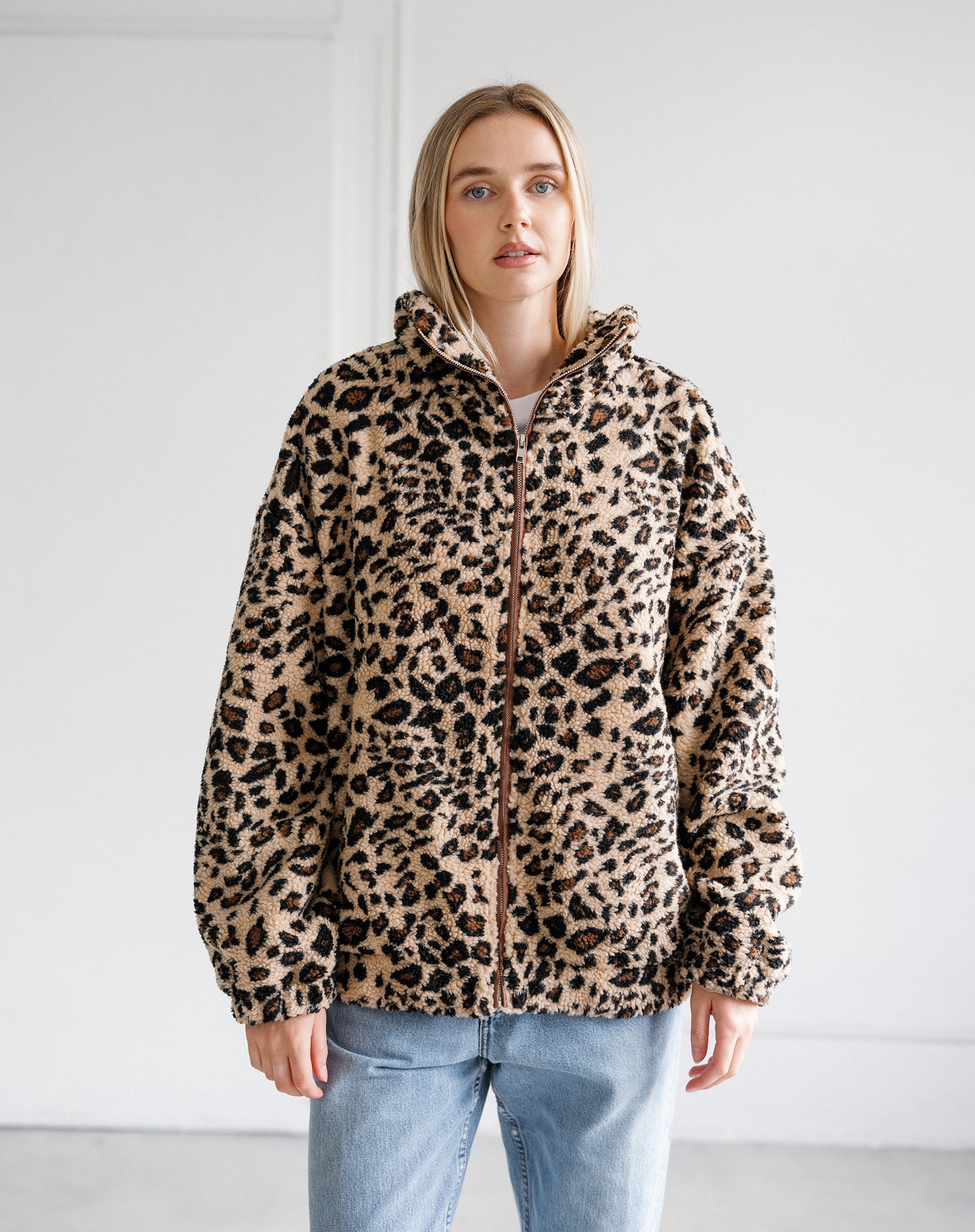 Leopard Sherpa Jacket