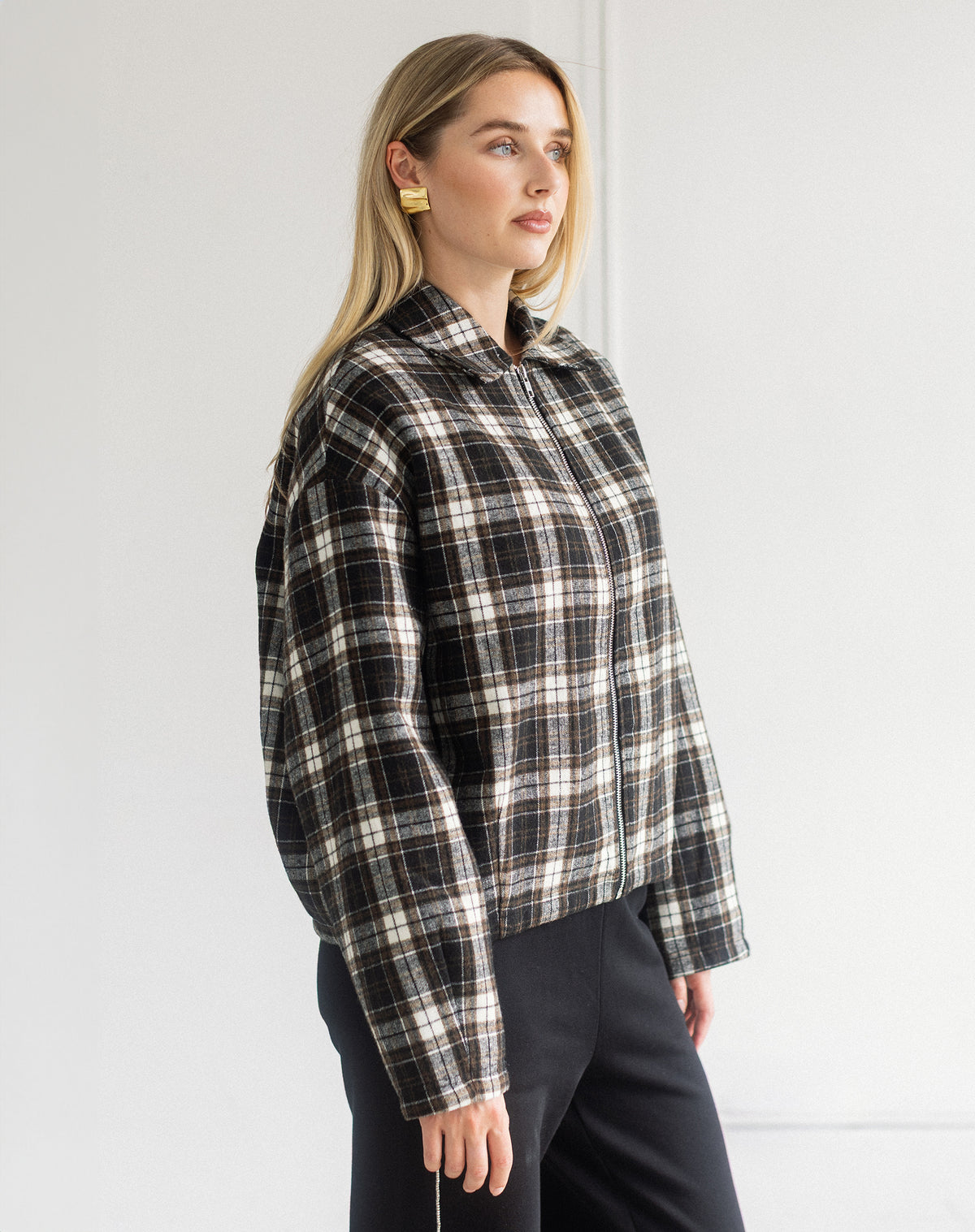 Plaid Bubble Jacket
