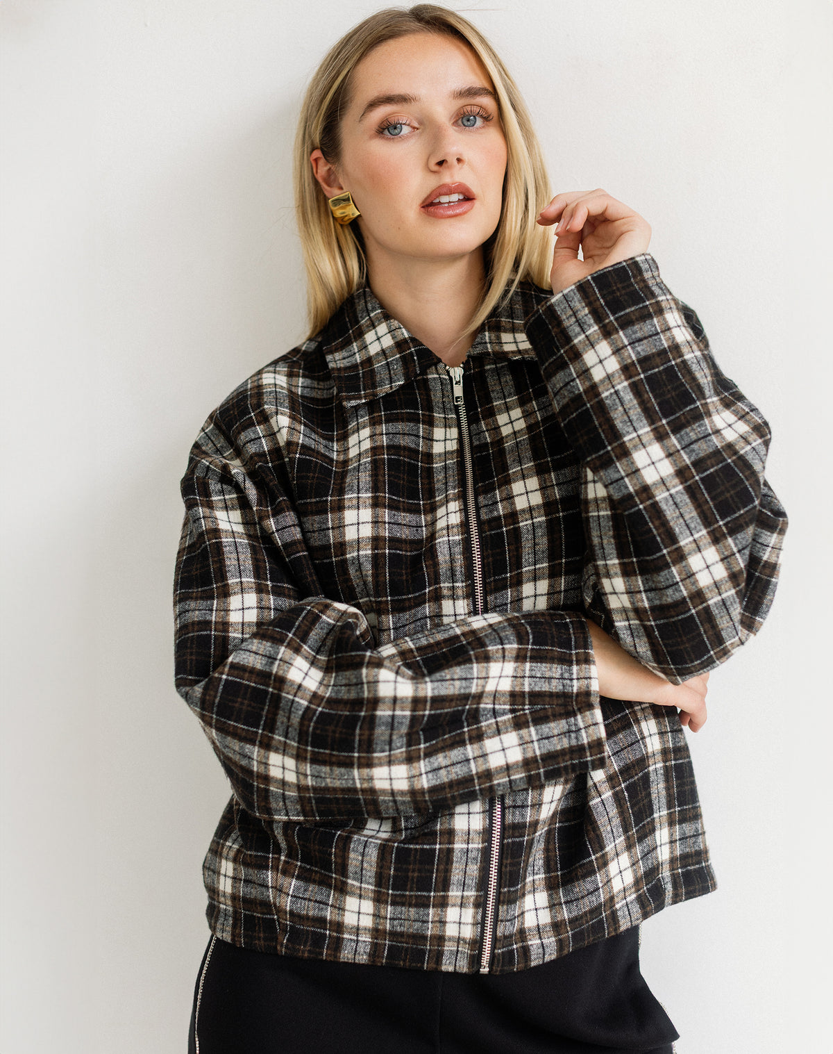 Plaid Bubble Jacket