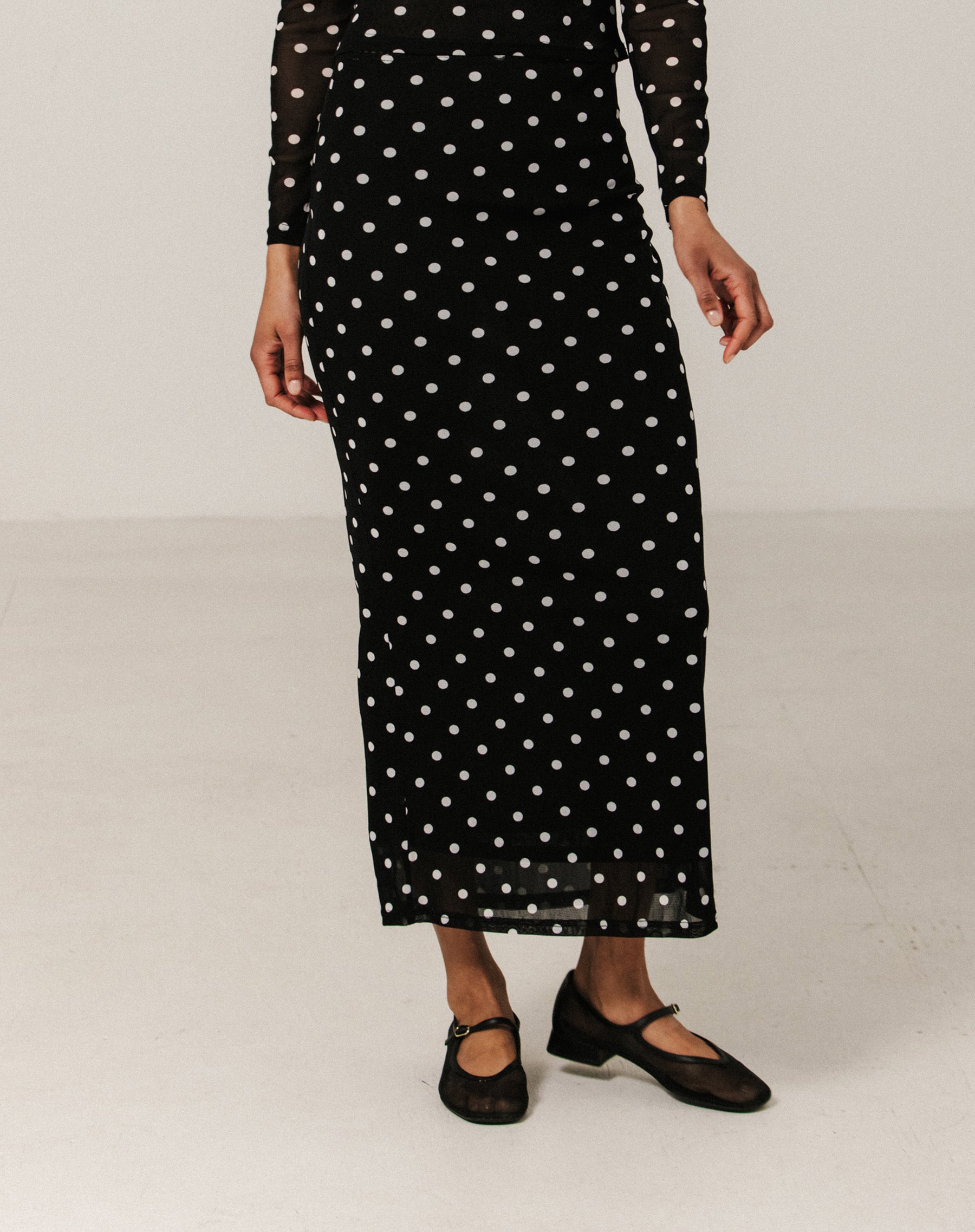 Mesh Maxi Tube Skirt