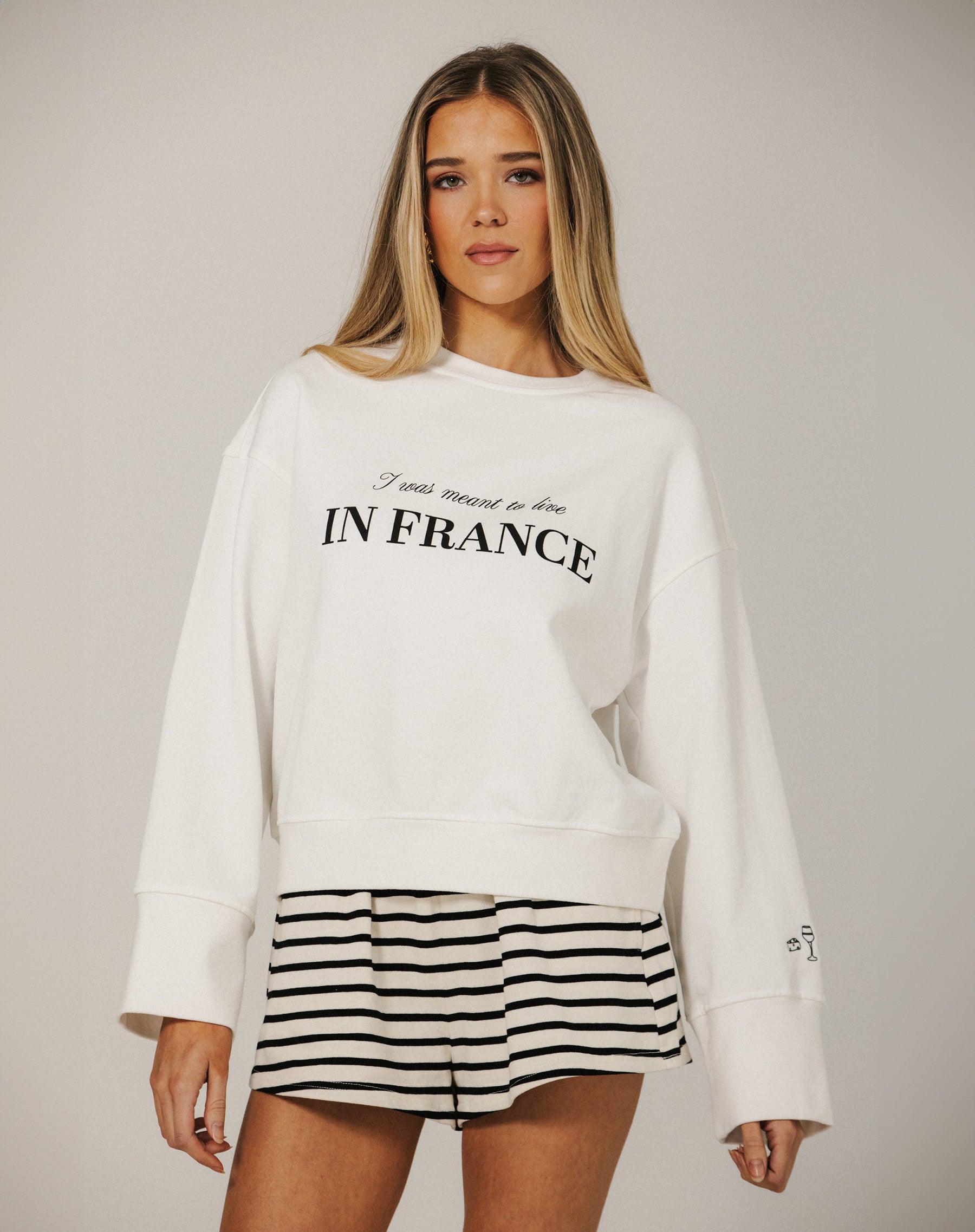 "France" Wide Sleeve Crew