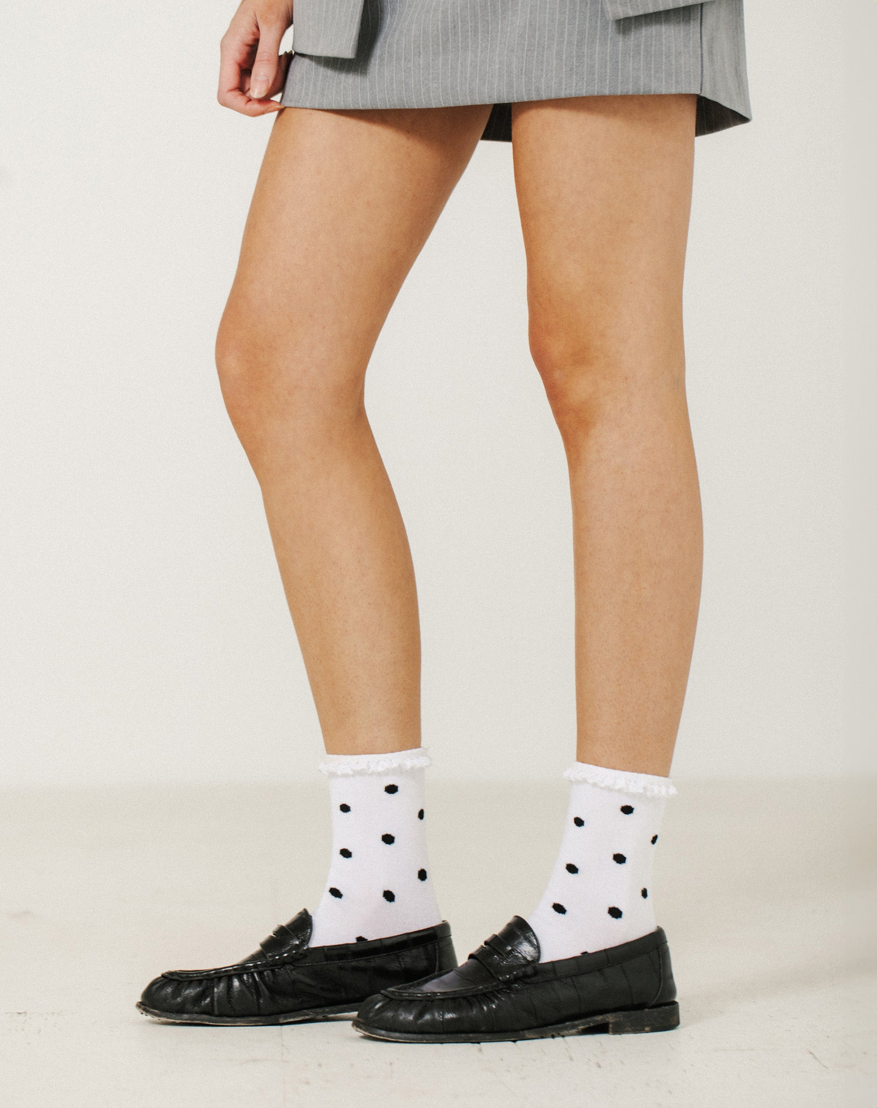 Ruffle Polka Dot Sock
