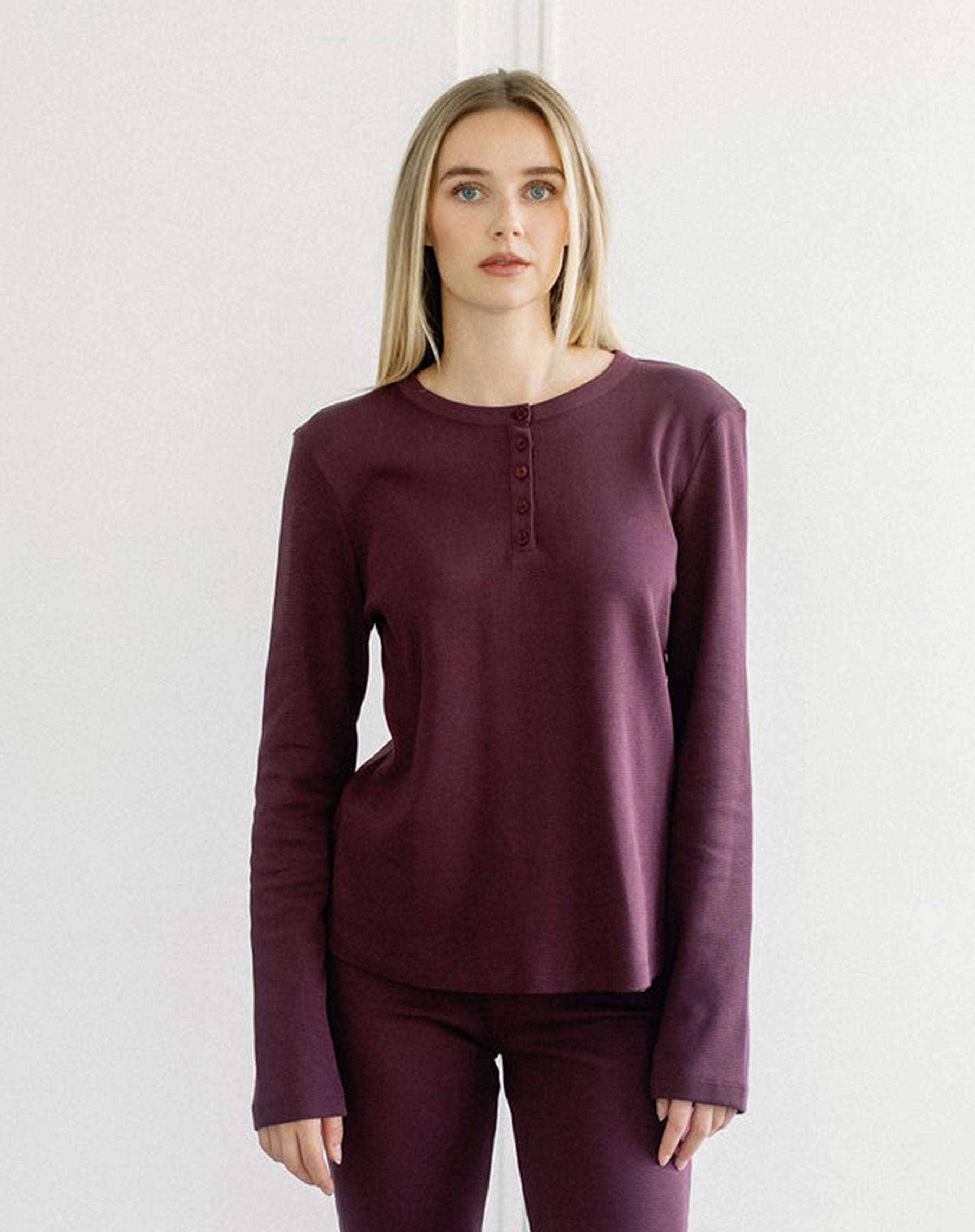 Waffle Henley Top
