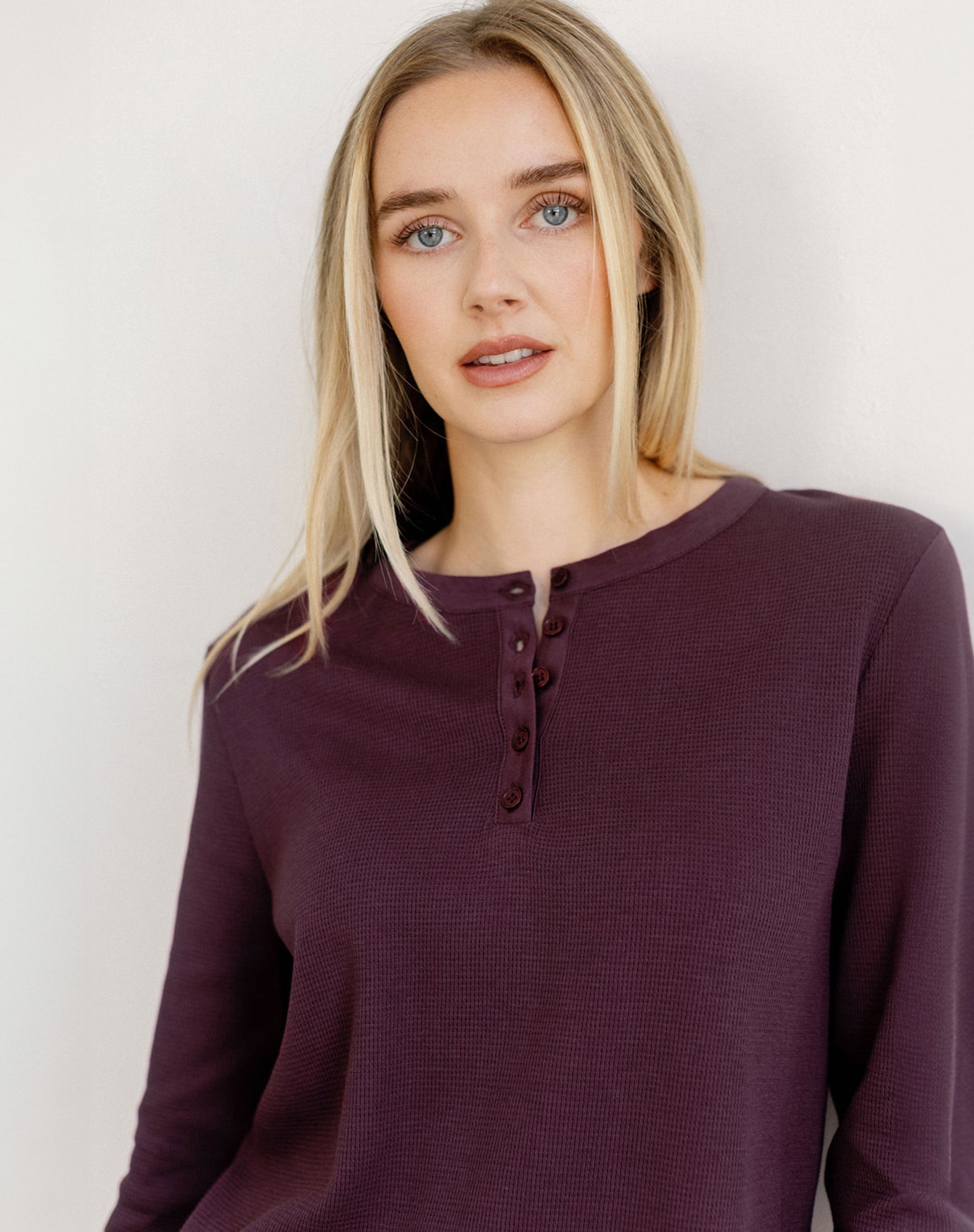 Waffle Henley Top