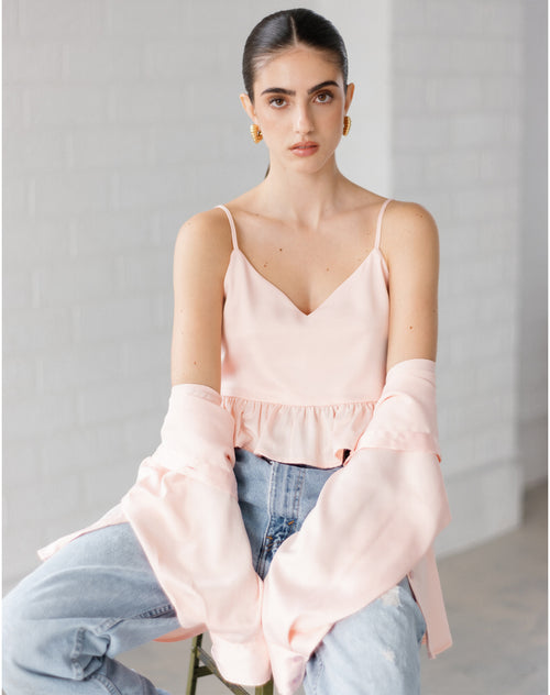 The Satin Baby Doll Crop Top | Bellini